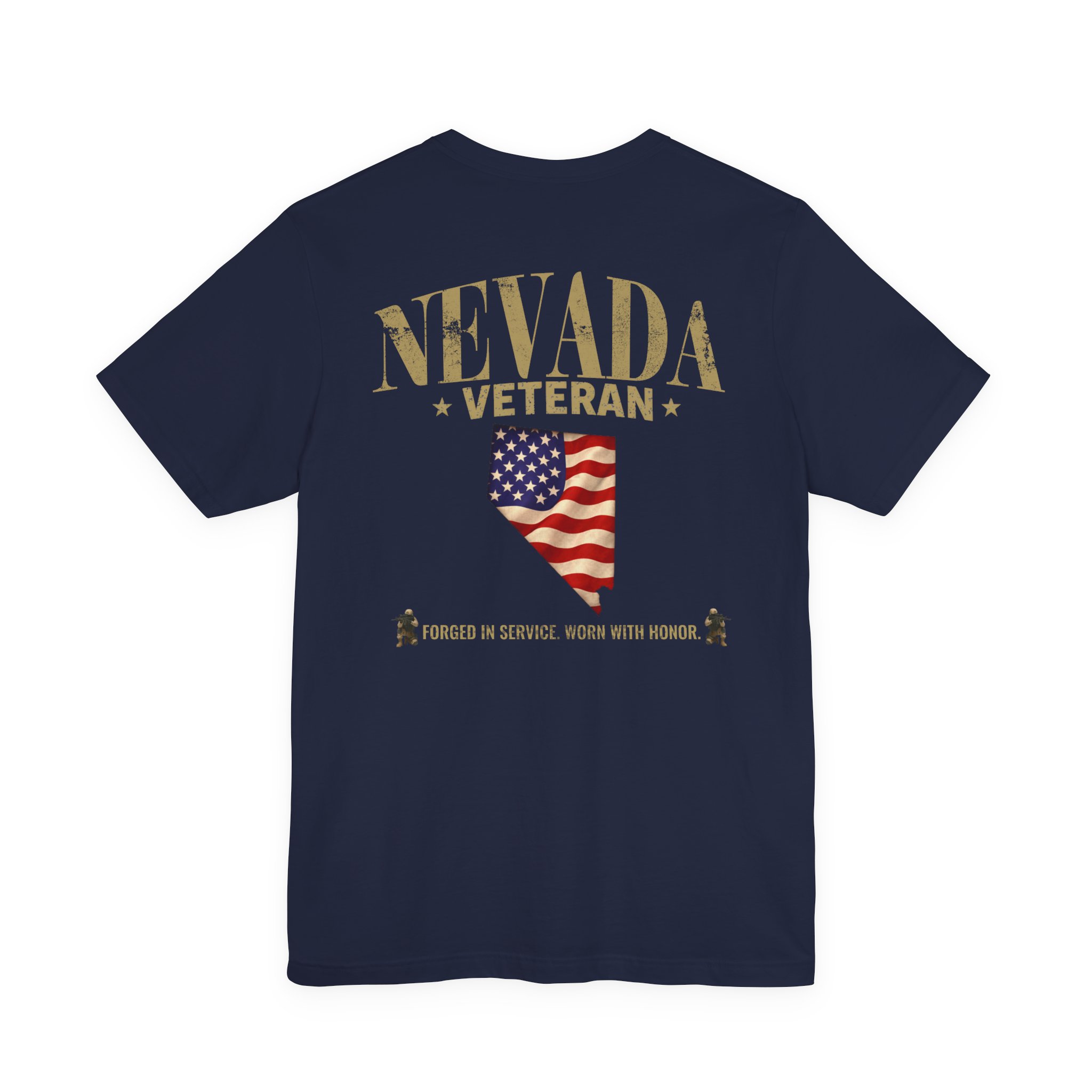 Nevada Veteran T-Shirt — American Flag Alaska Map Military Tribute Tee - Image 21