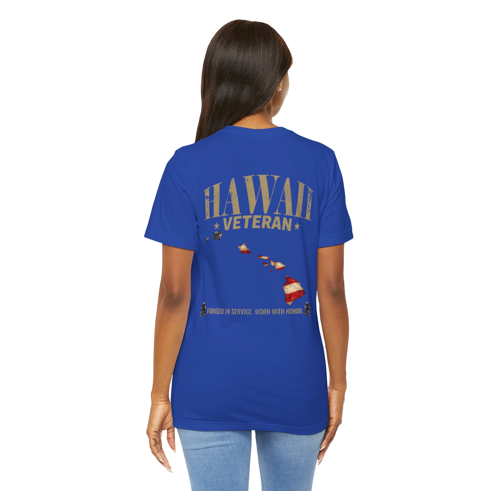 Hawaii Veteran T-Shirt — American Flag Map Military Tribute Tee - Image 40
