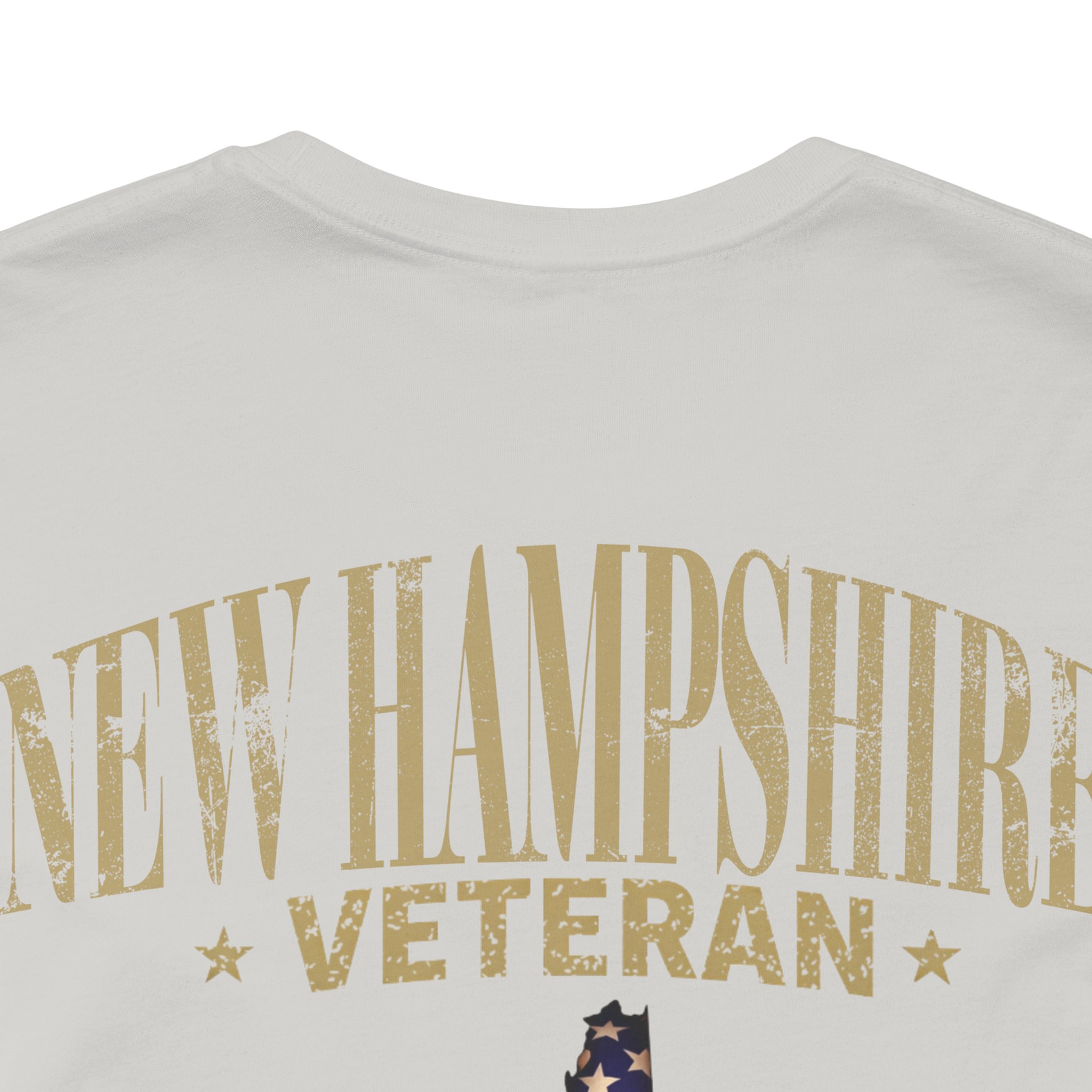 New Hampshire Veteran T-Shirt — American Flag Map Military Tribute Tee