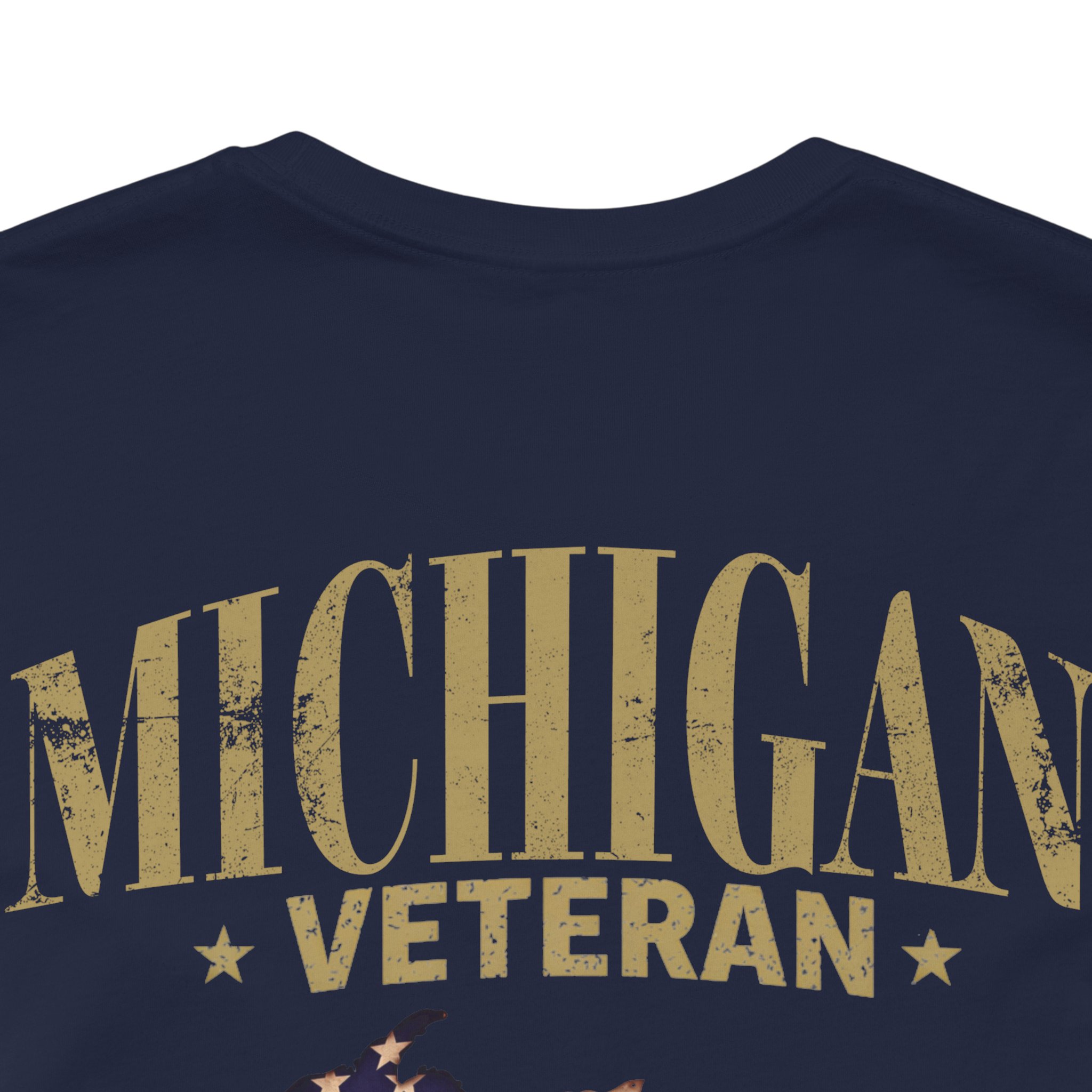 Michigan Veteran T-Shirt — American Flag Map Military Tribute Tee - Image 28