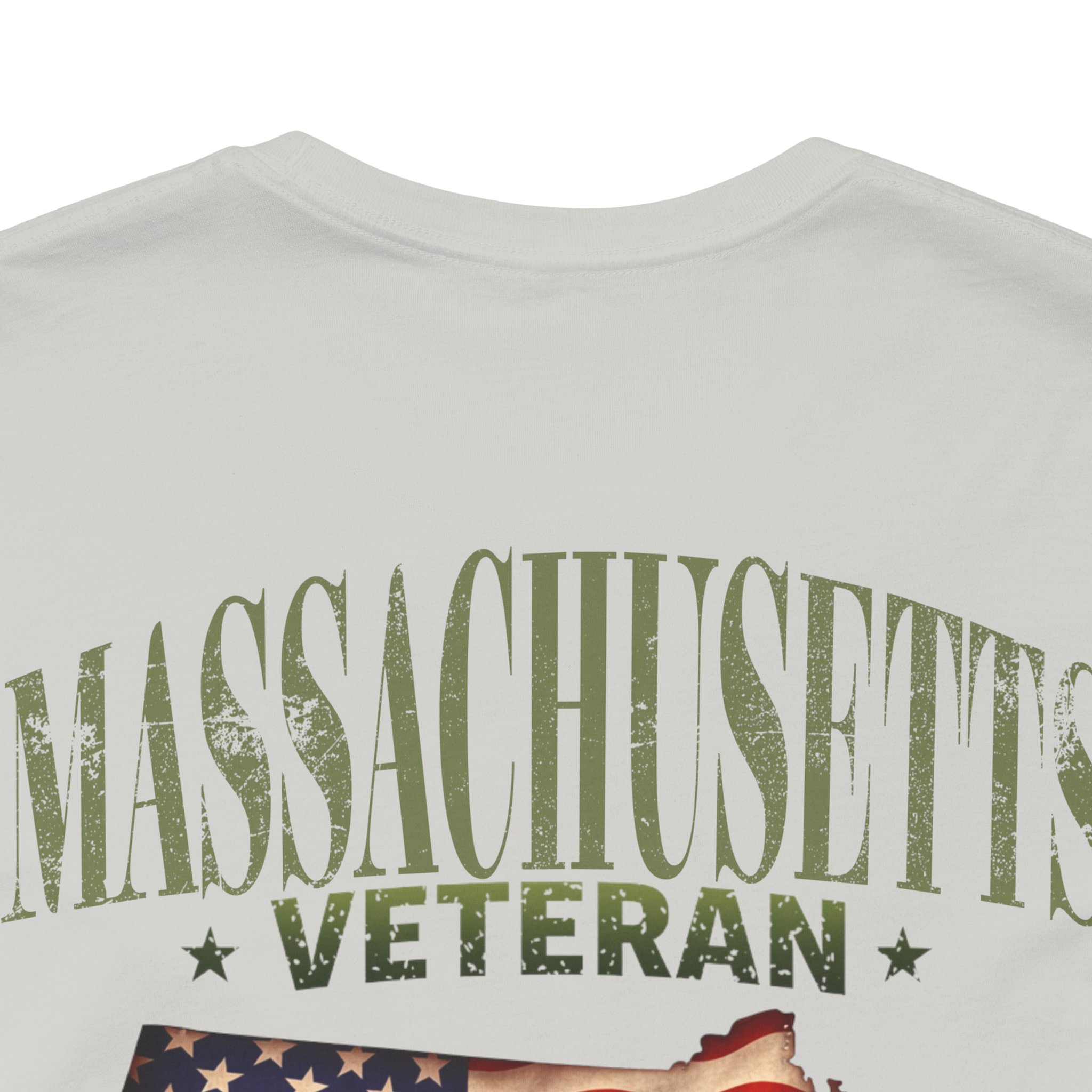 Massachusetts Veteran T-Shirt — American Flag Map Military Tribute Tee - Image 5