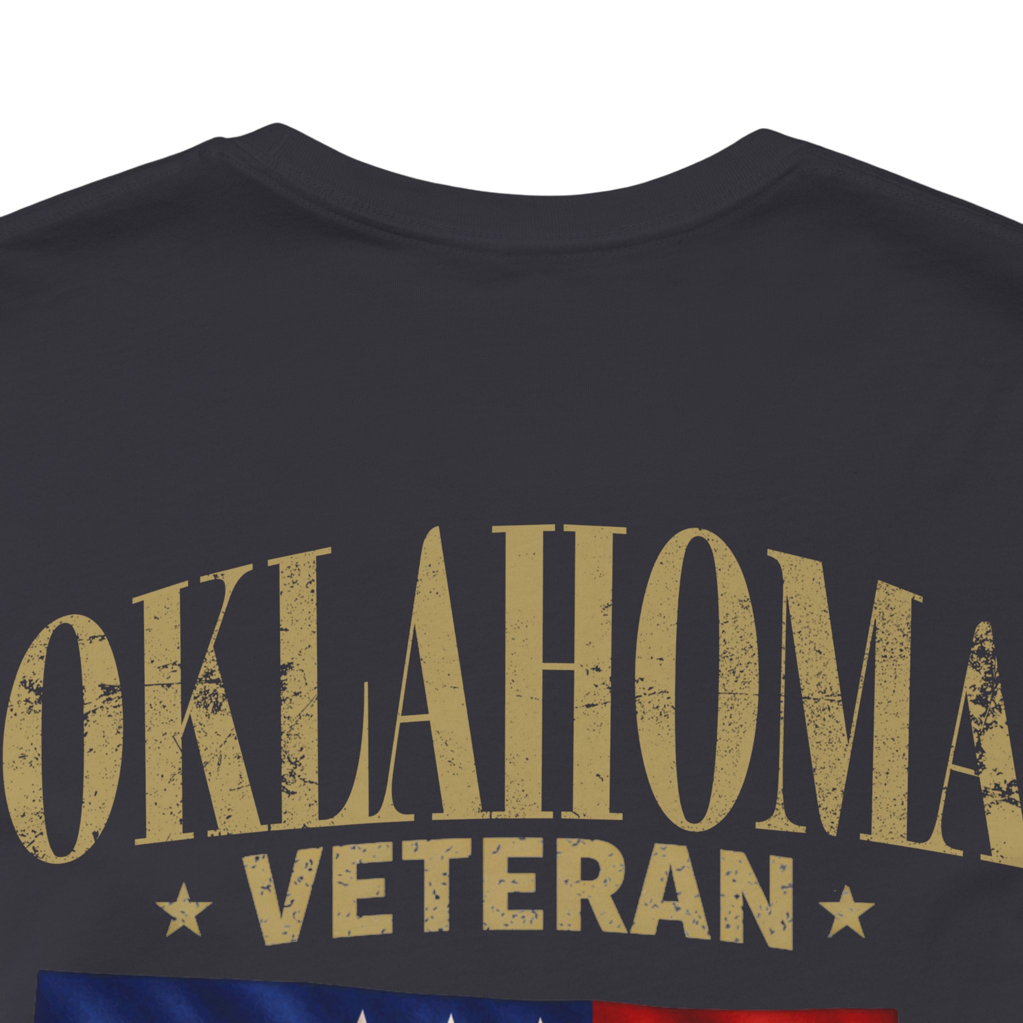 Oklahoma Veteran T-Shirt — American Flag Map Military Tribute Tee - Image 23
