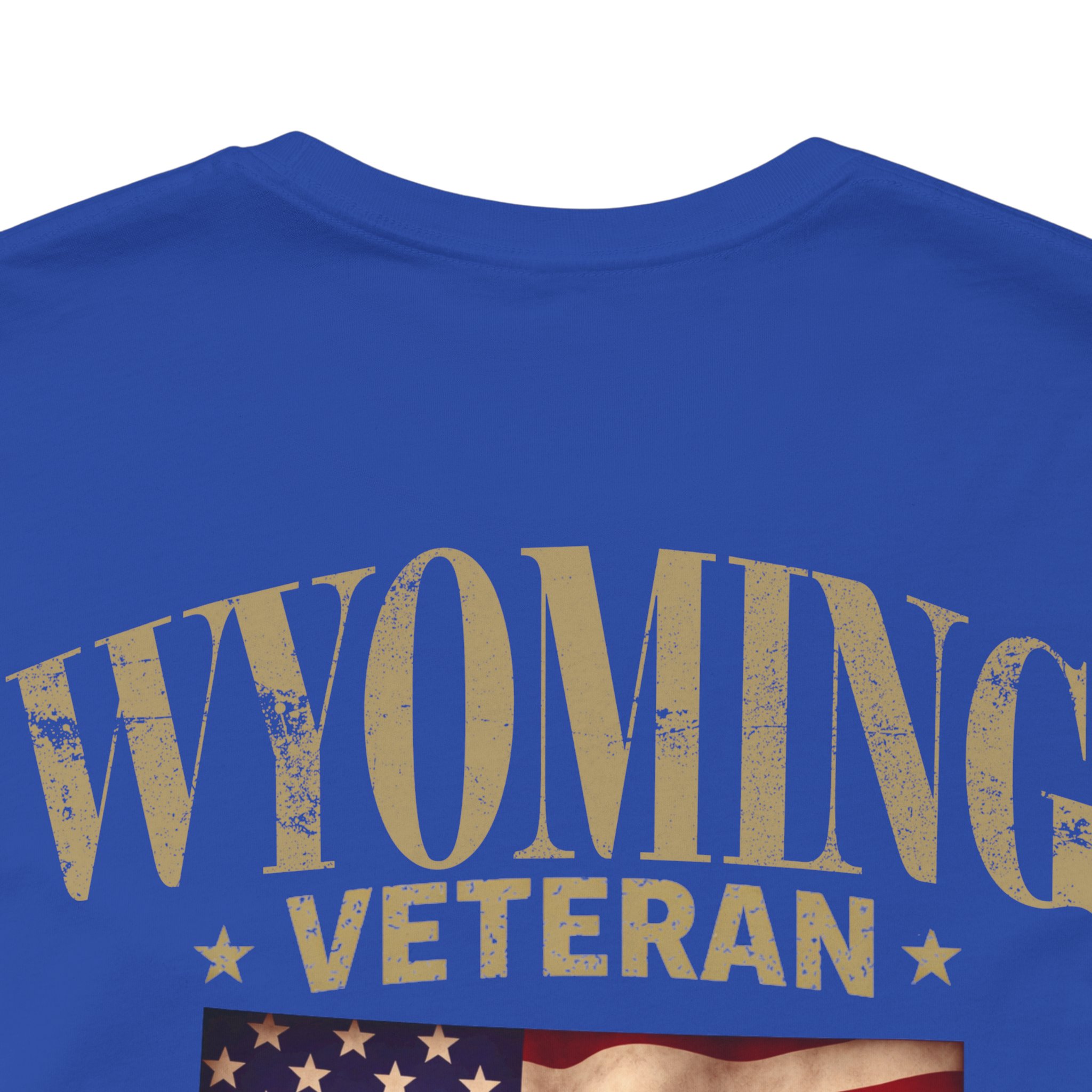 Wyoming Veteran T-Shirt — American Flag Map Military Tribute Tee - Image 7