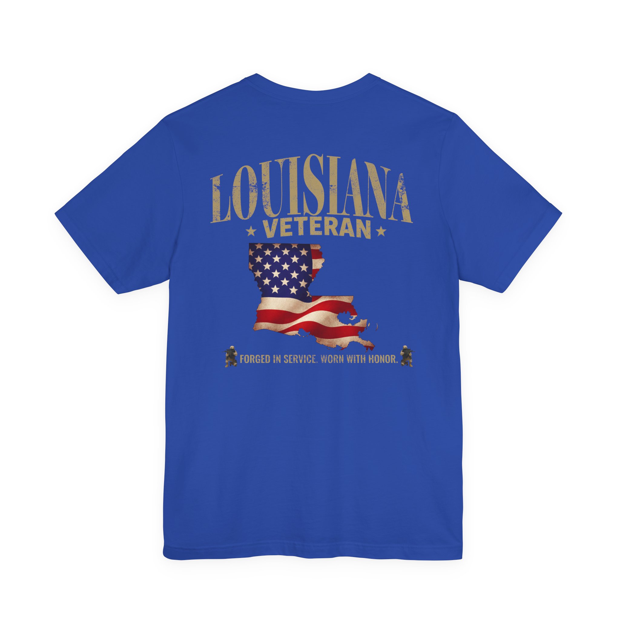 Louisiana Veteran T-Shirt — American Flag Alaska Map Military Tribute Tee - Image 33