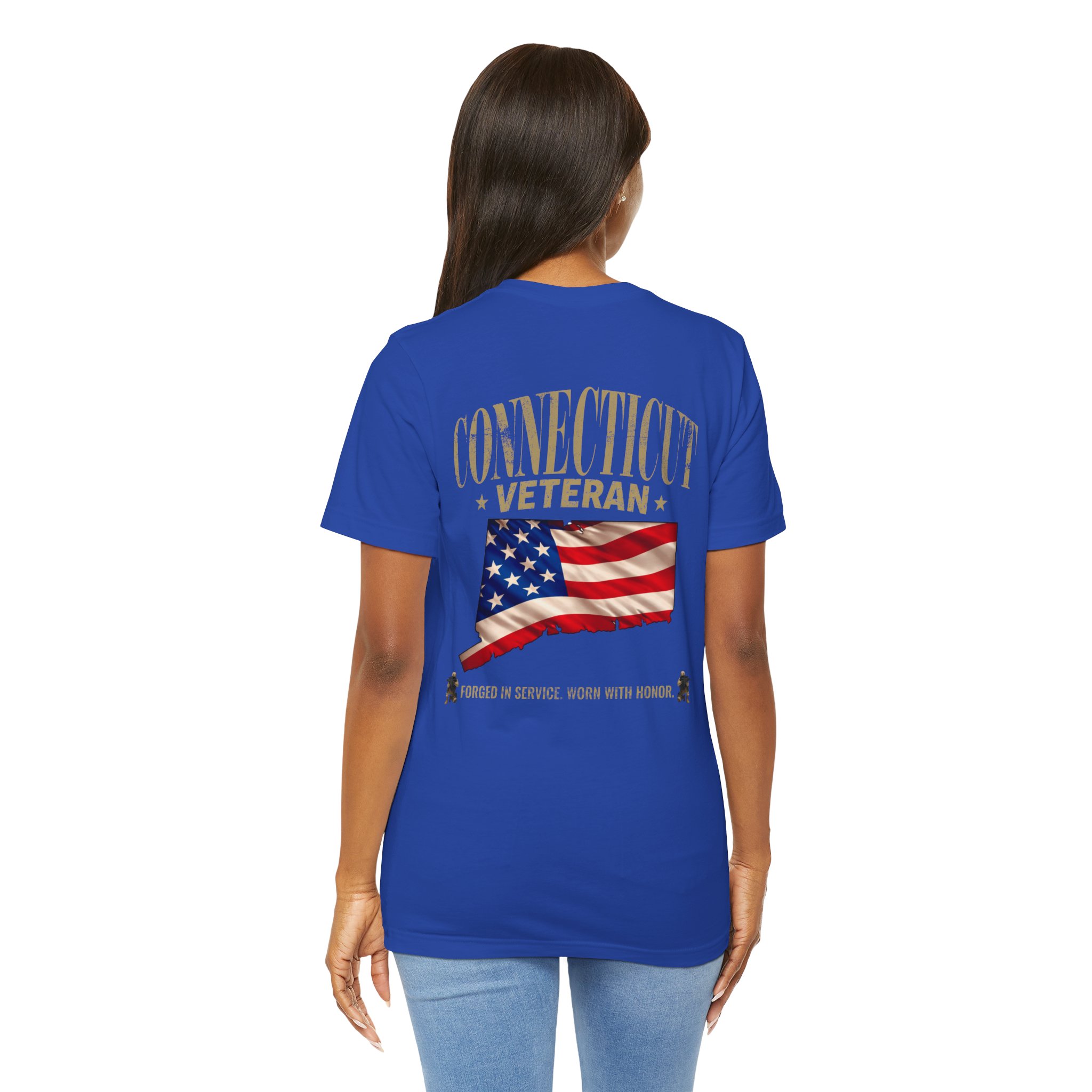 Connecticut Veteran T-Shirt — American Flag Alaska Map Military Tribute Tee - Image 40