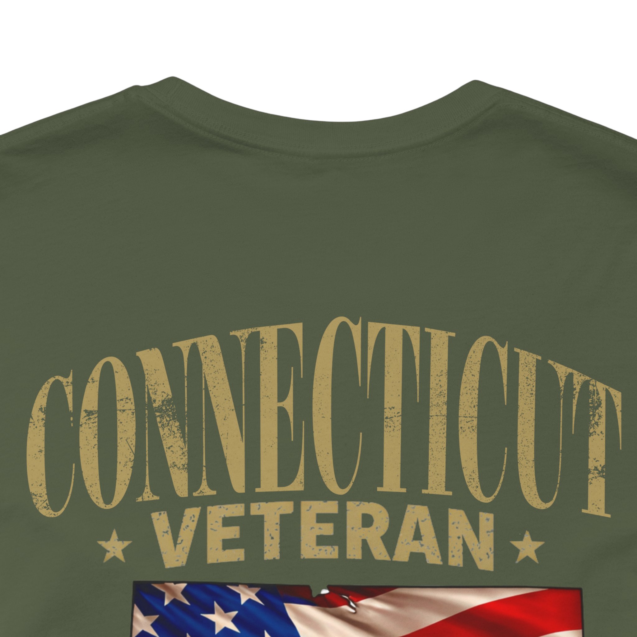 Connecticut Veteran T-Shirt — American Flag Alaska Map Military Tribute Tee - Image 34