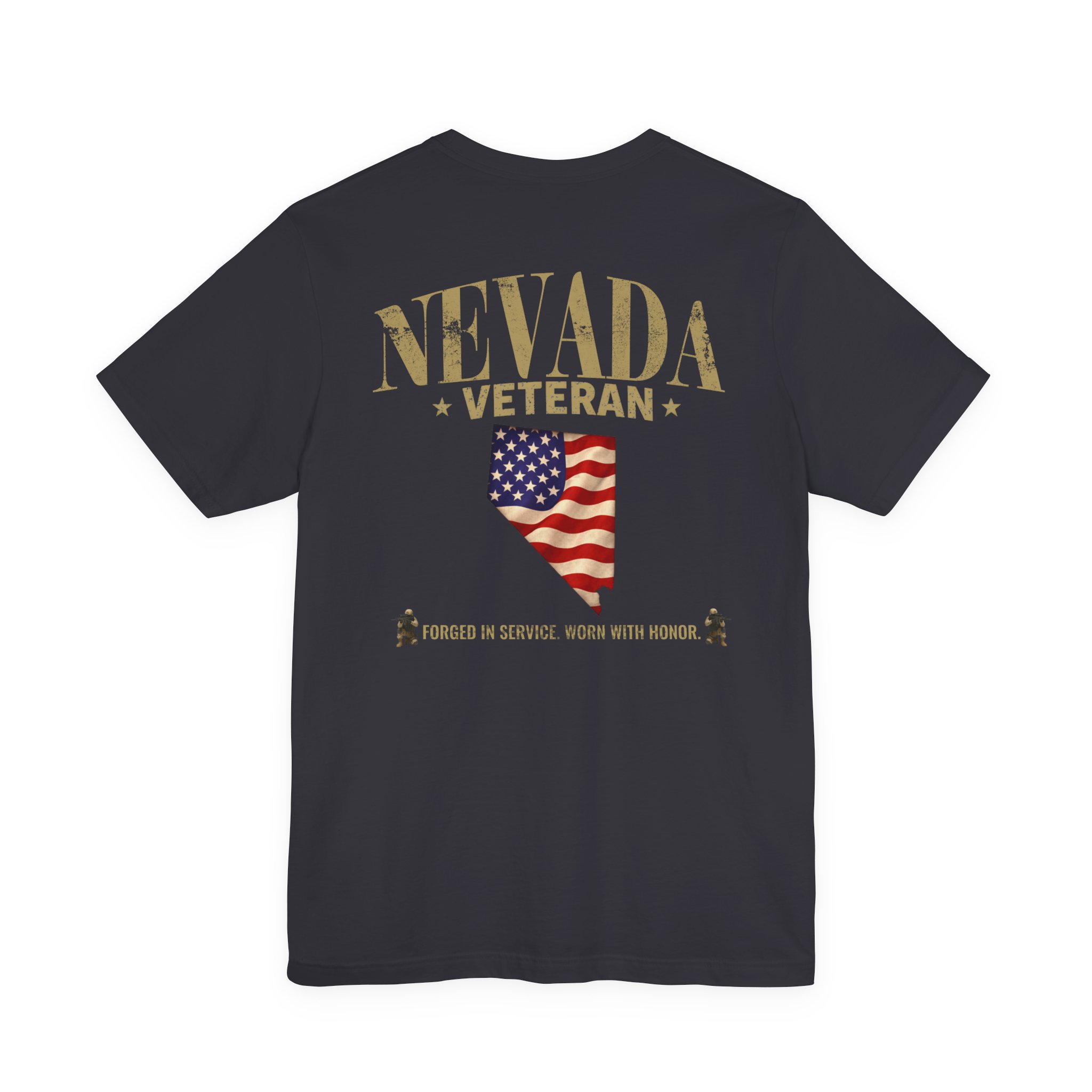Nevada Veteran T-Shirt — American Flag Alaska Map Military Tribute Tee - Image 17