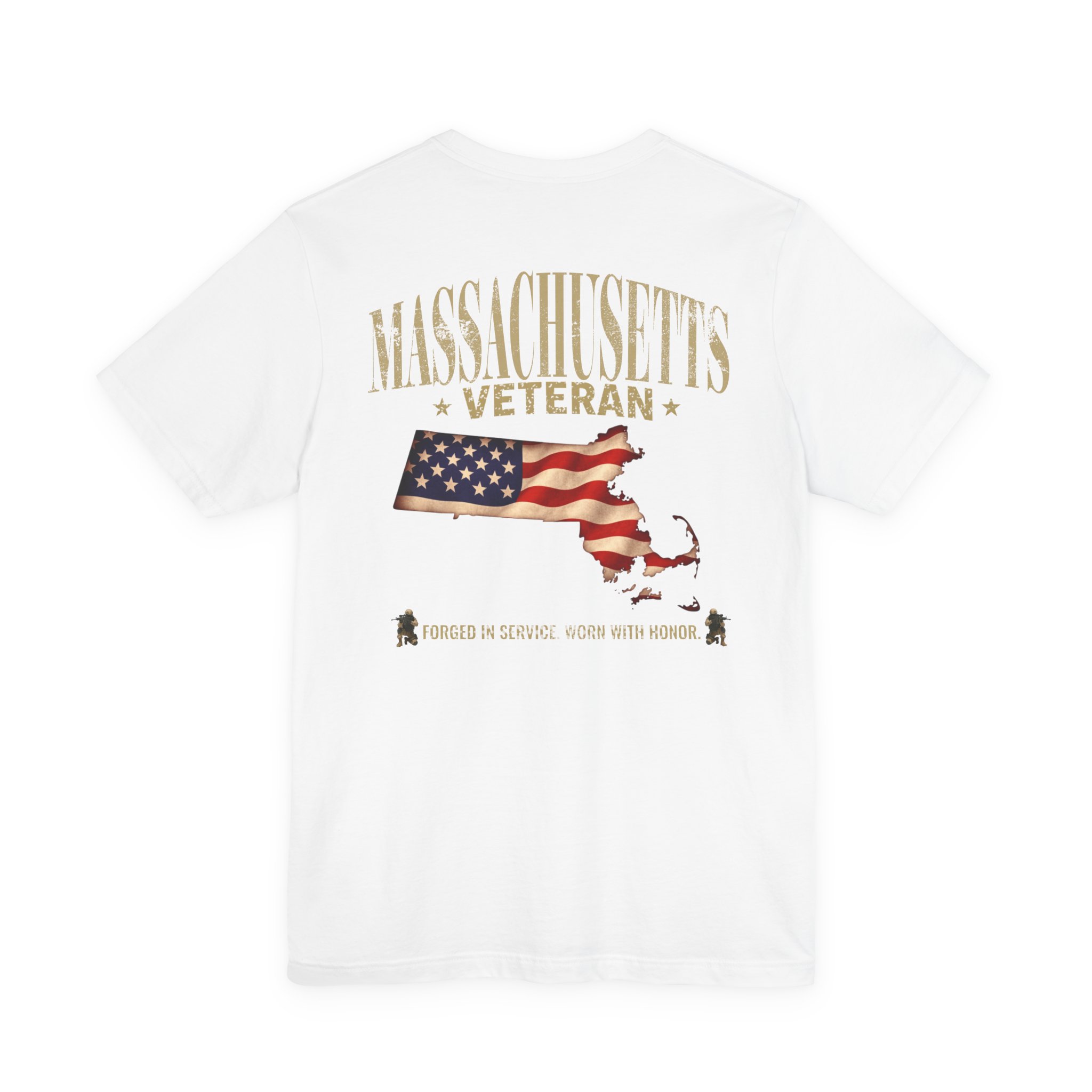 Massachusetts Veteran T-Shirt — American Flag Map Military Tribute Tee - Image 22