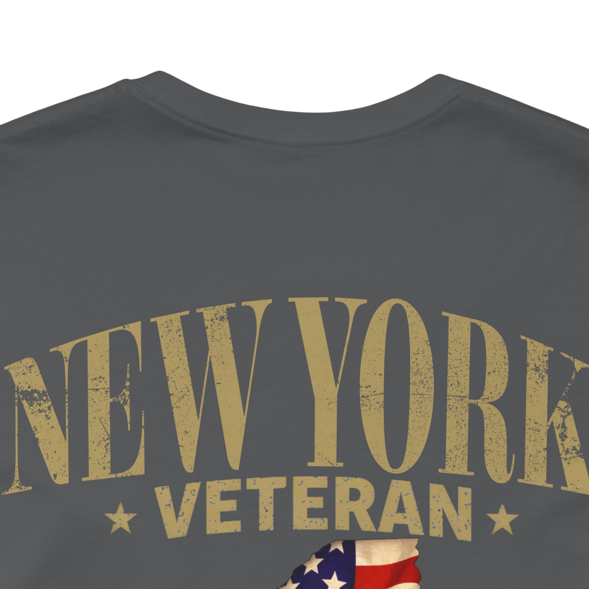 New York Veteran T-Shirt — American Flag Map Military Tribute Tee - Image 35