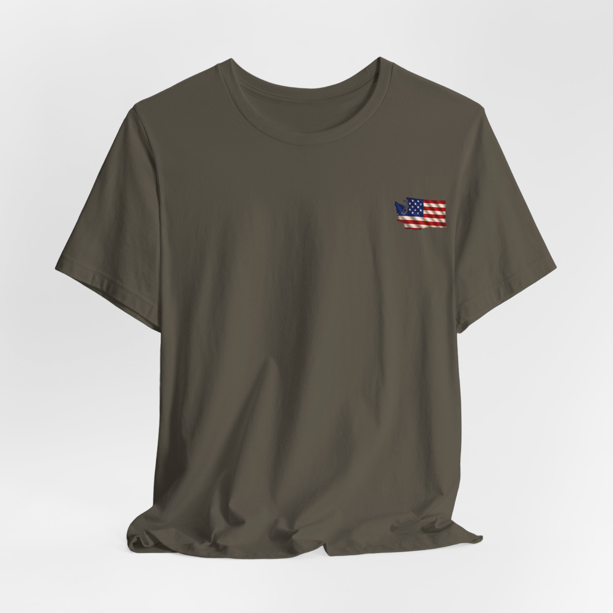 Washington Veteran T-Shirt — American Flag Map Military Tribute Tee - Image 33