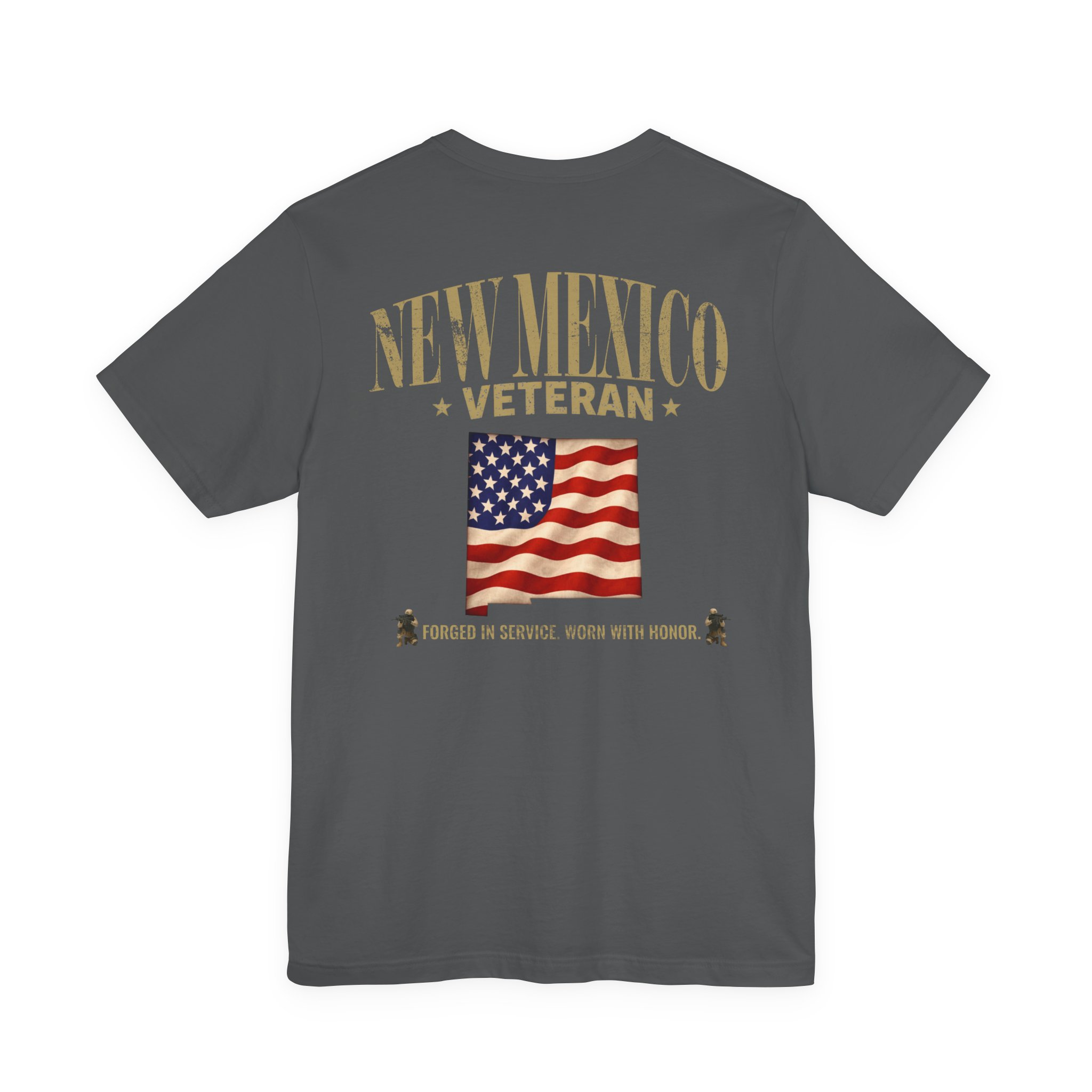 New Mexico Veteran T-Shirt — American Flag Map Military Tribute Tee - Image 34