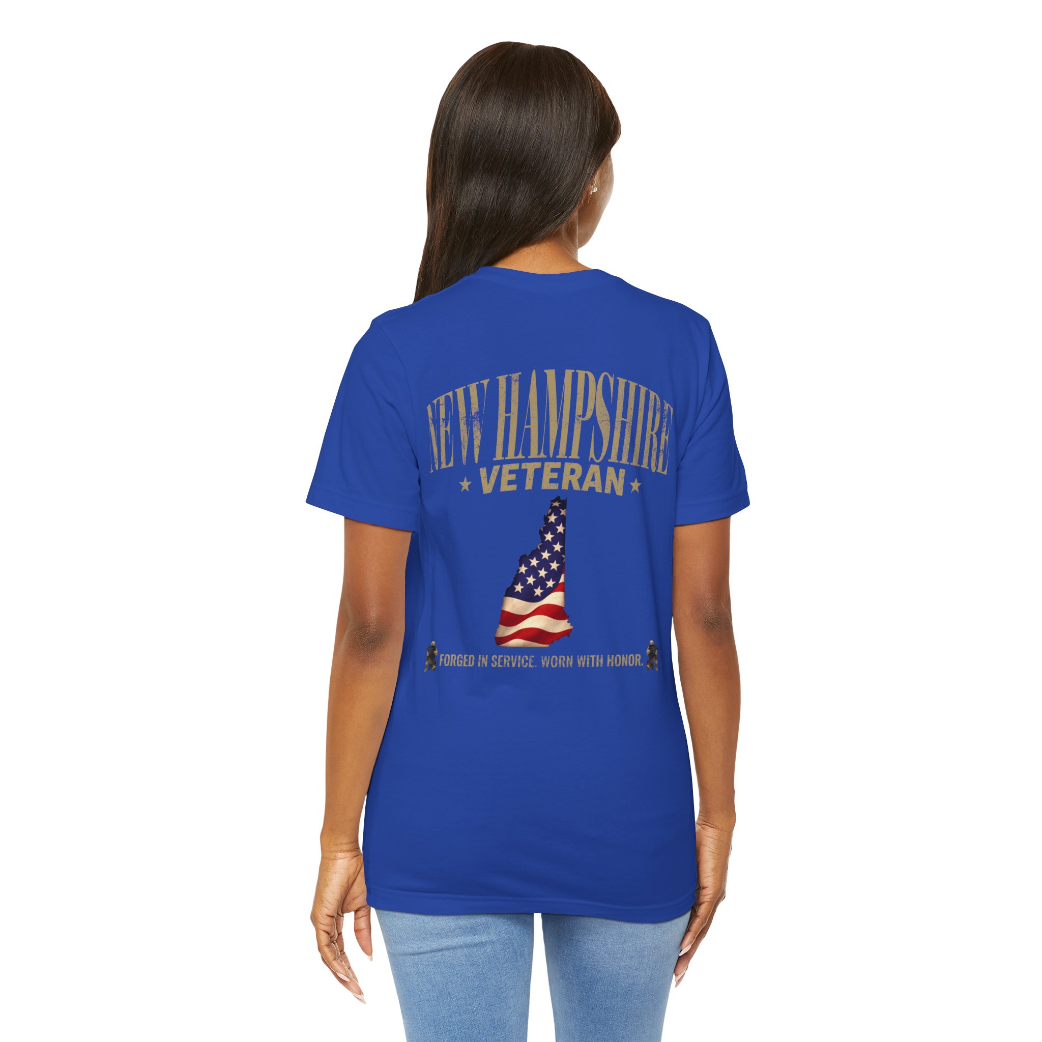 New Hampshire Veteran T-Shirt — American Flag Map Military Tribute Tee - Image 10