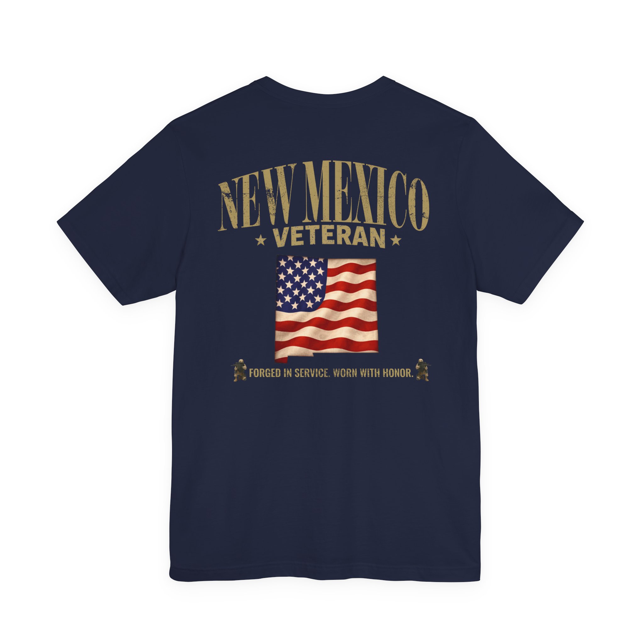 New Mexico Veteran T-Shirt — American Flag Map Military Tribute Tee - Image 38