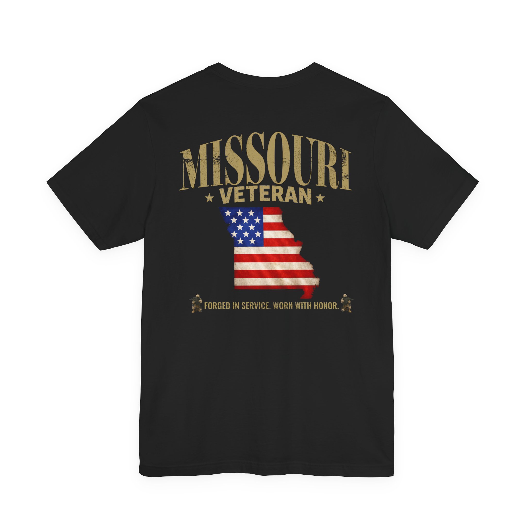 Missouri Veteran T-Shirt — American Flag Map Military Tribute Tee - Image 22