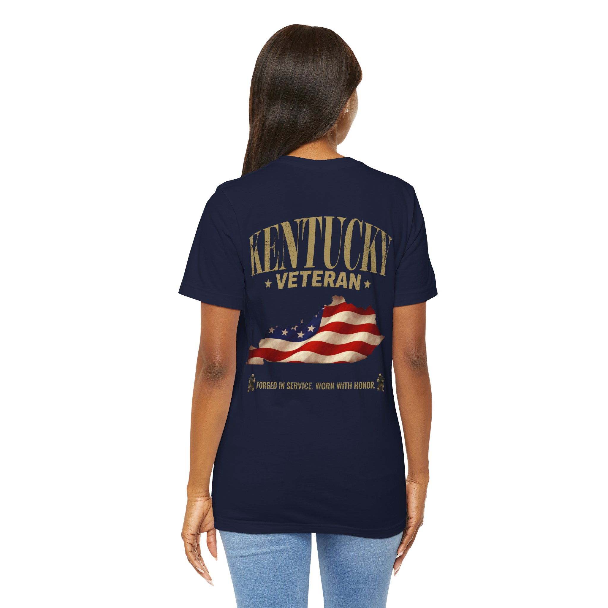 Kentucky Veteran T-Shirt — American Flag Map Military Tribute Tee - Image 15
