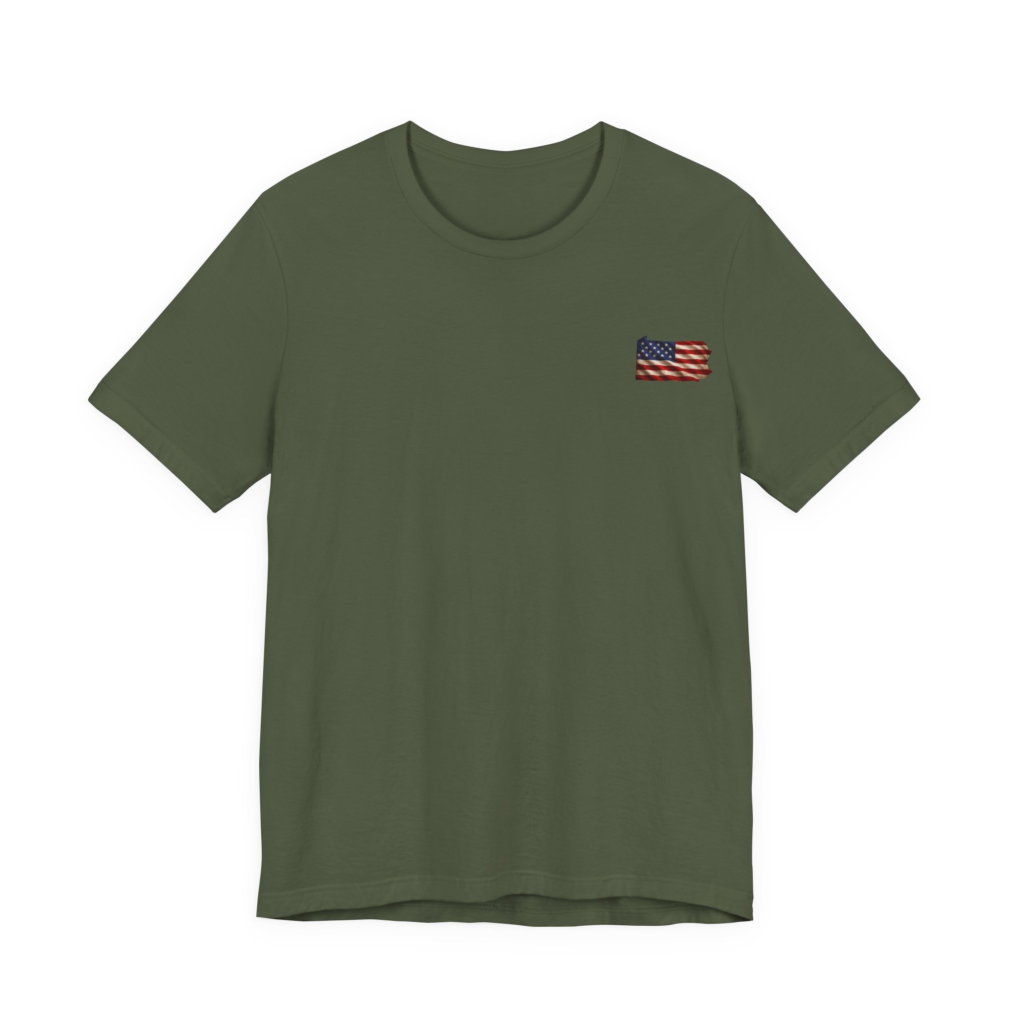 Pennsylvania Veteran T-Shirt — American Flag Map Military Tribute Tee - Image 2