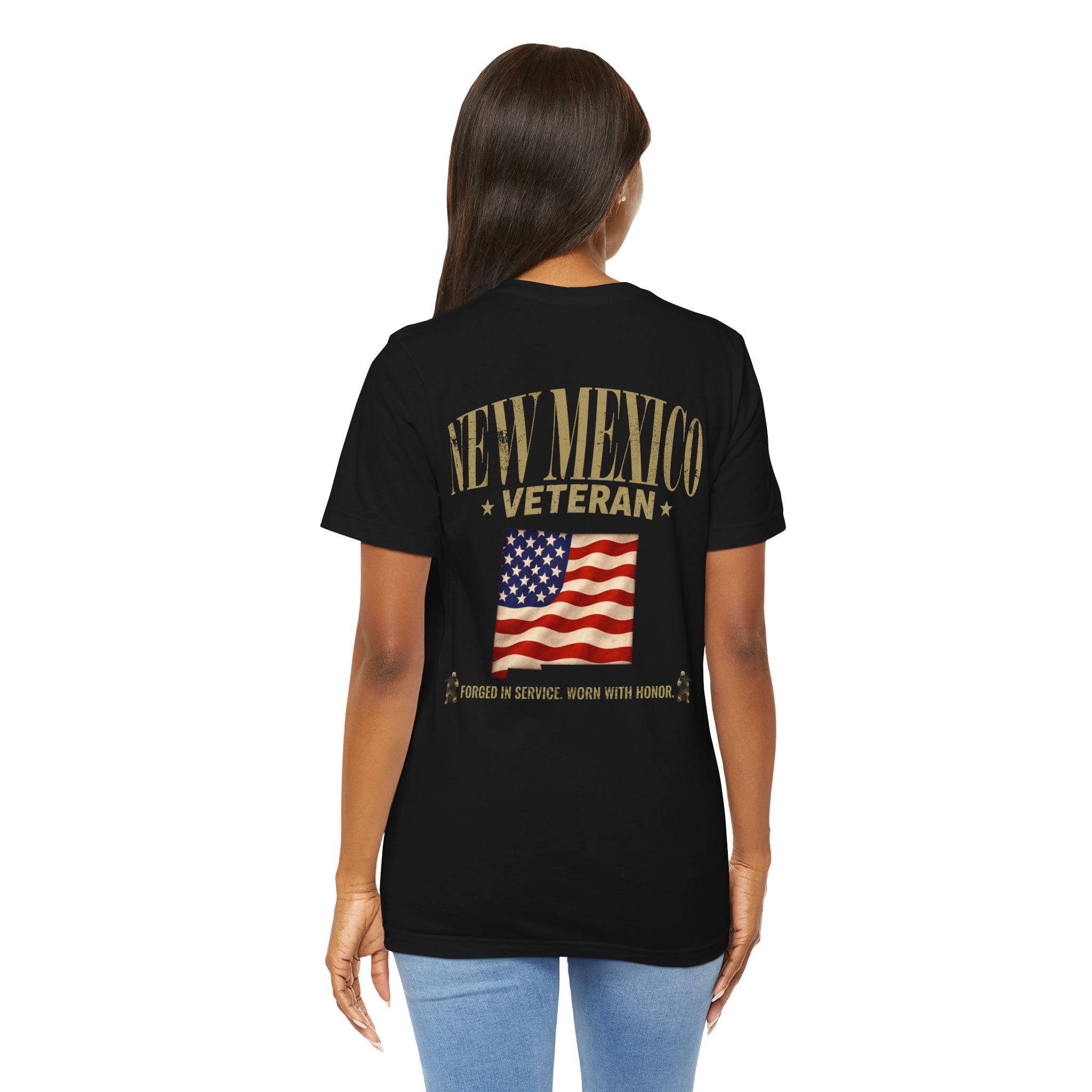 New Mexico Veteran T-Shirt — American Flag Map Military Tribute Tee - Image 16