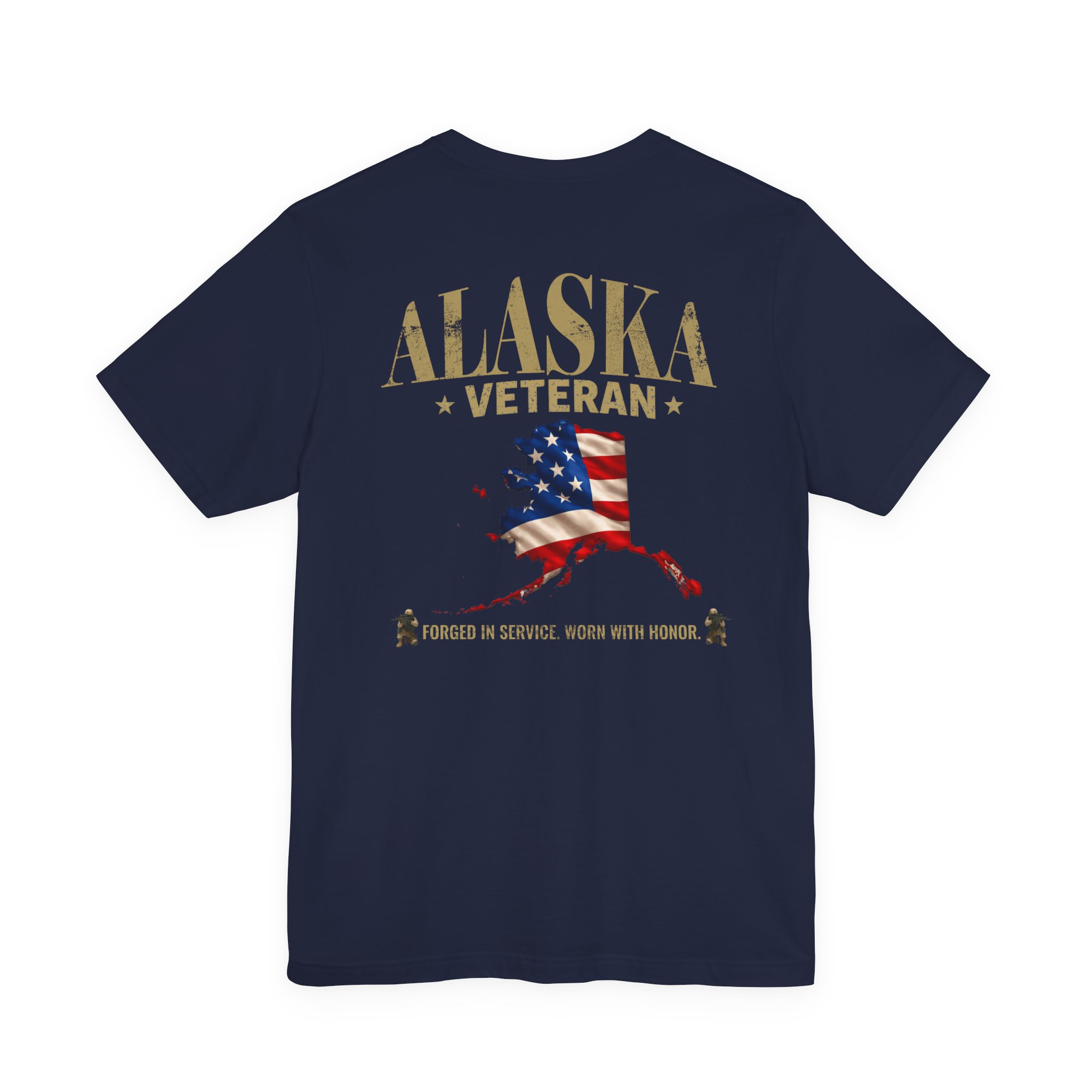 Alaska Veteran T-Shirt — American Flag Alaska Map Military Tribute Tee - Image 42