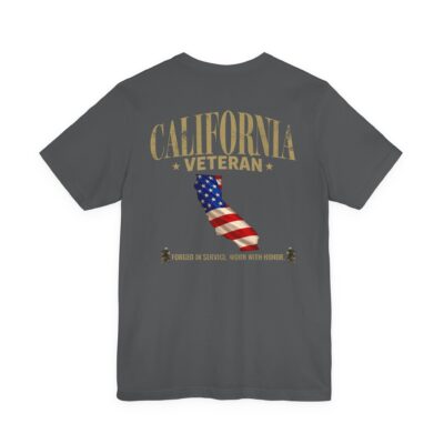 California Veteran T-Shirt — American Flag Map Military Tribute Tee
