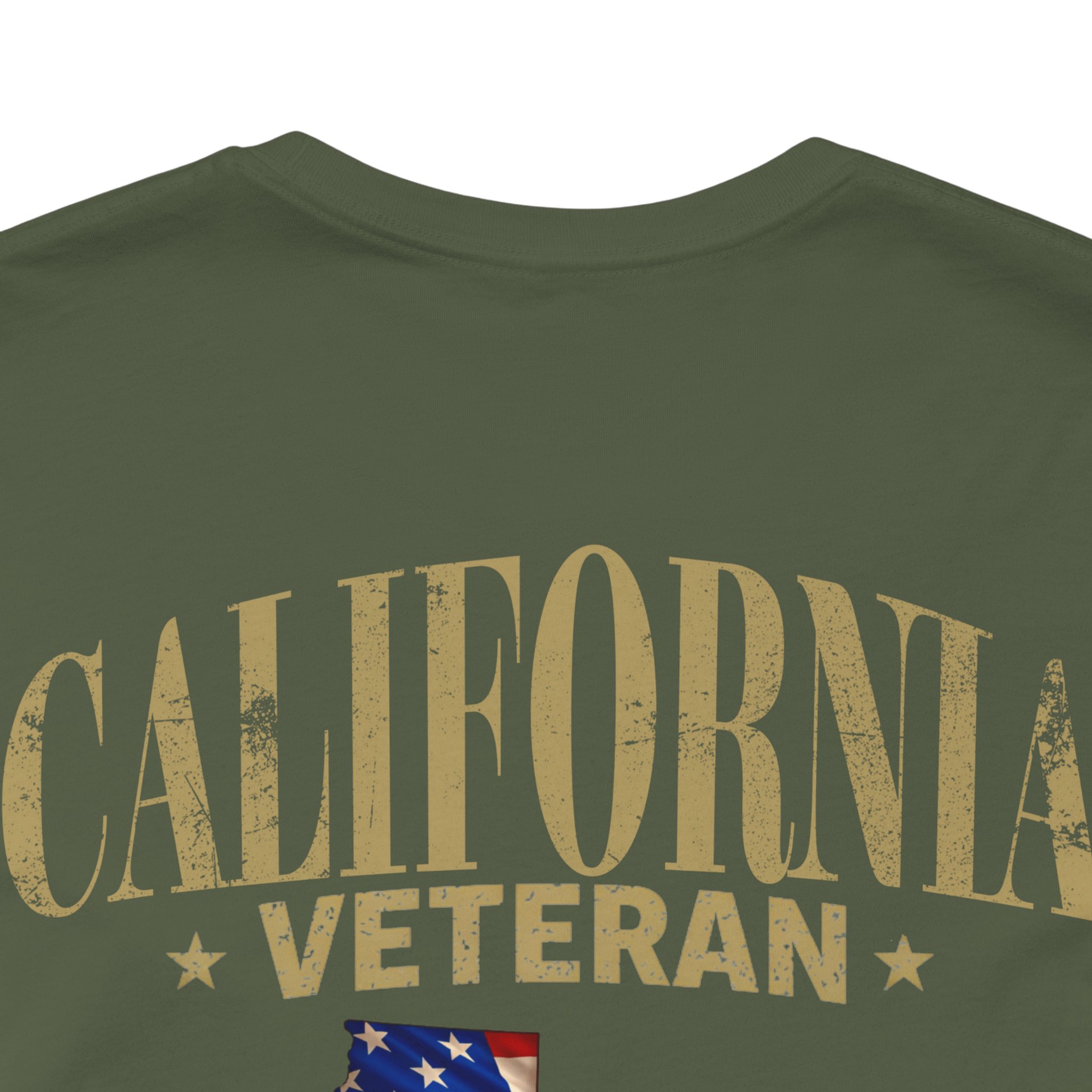 California Veteran T-Shirt — American Flag Map Military Tribute Tee - Image 14