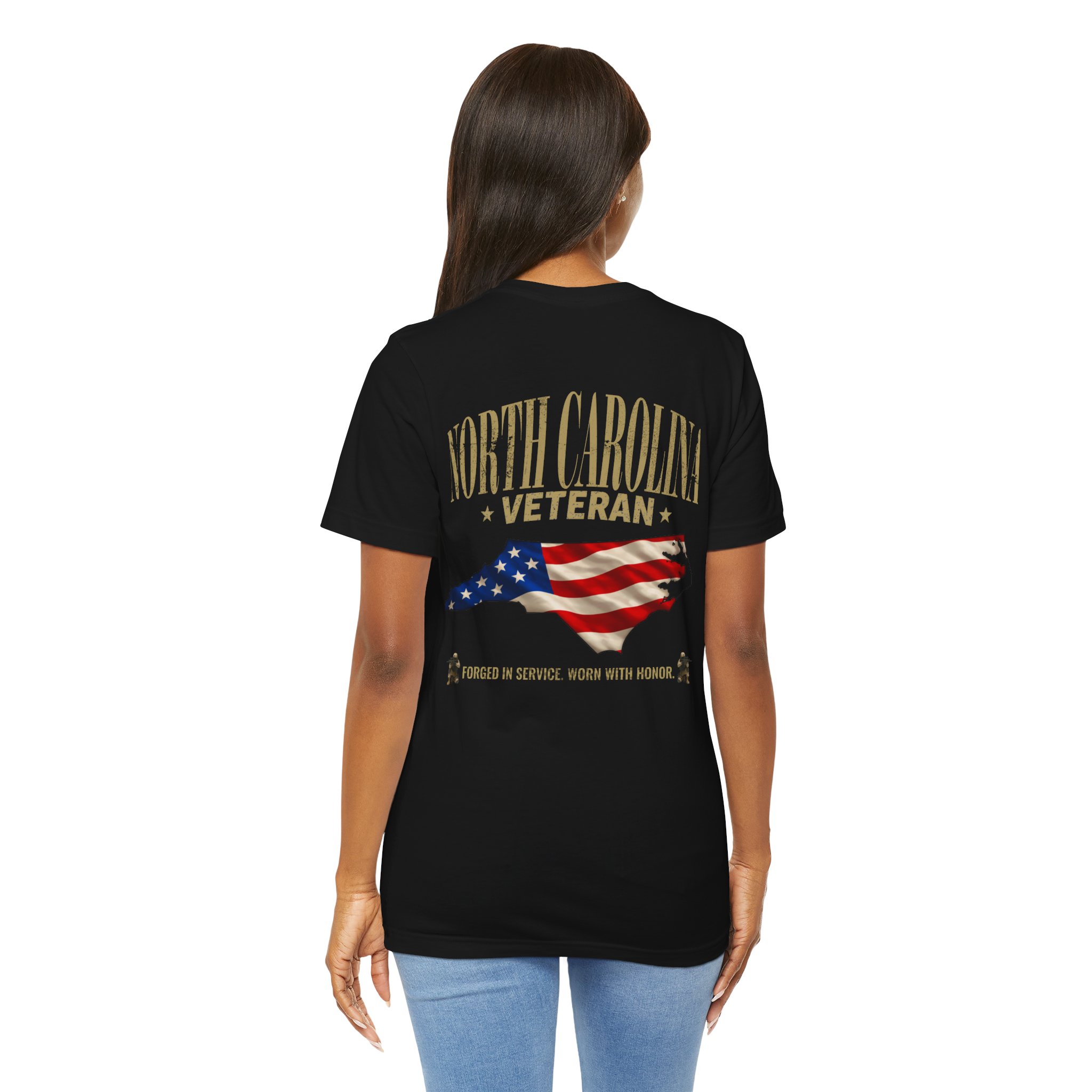 North Carolina Veteran T-Shirt — American Flag Map Military Tribute Tee - Image 16