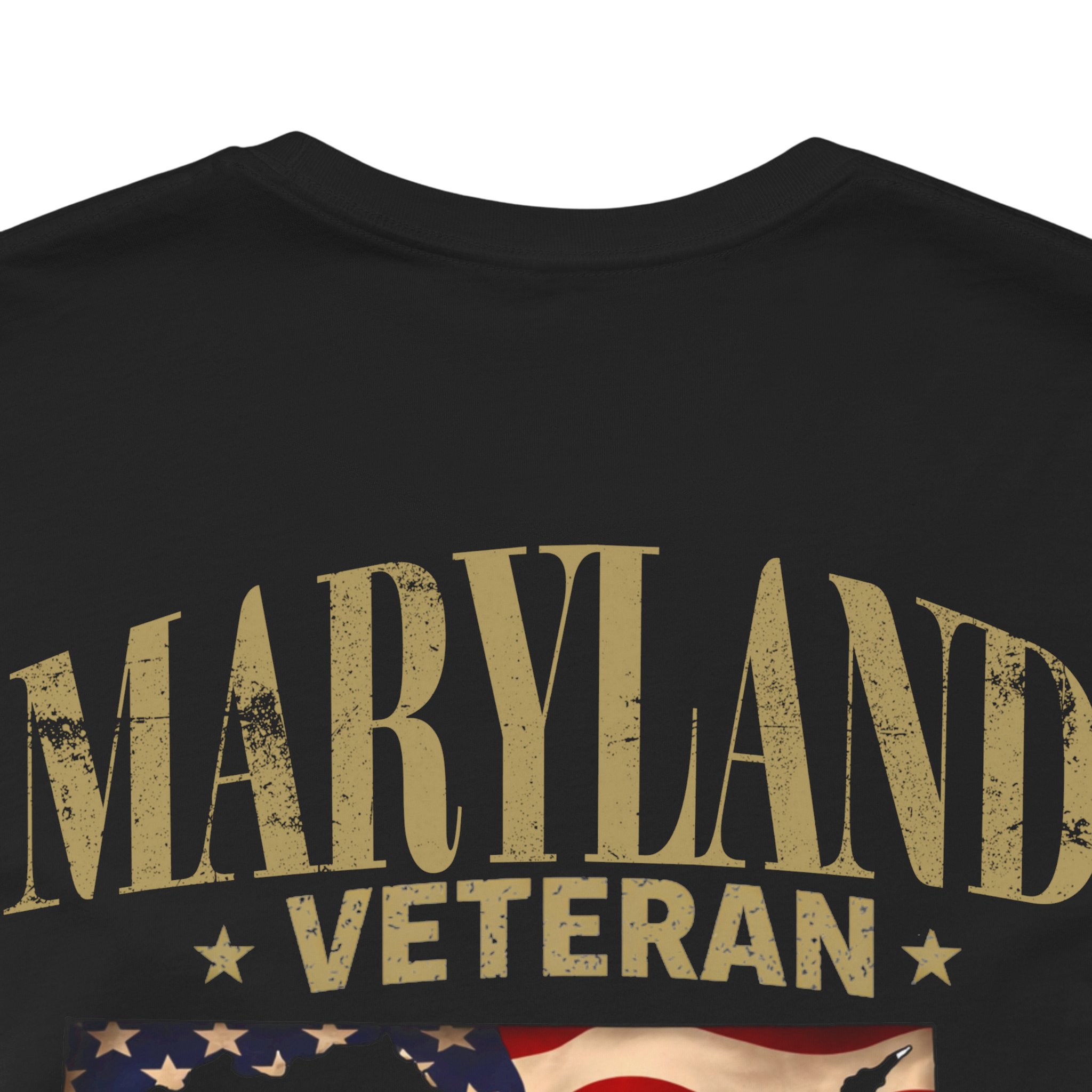 Maryland Veteran T-Shirt — American Flag Map Military Tribute Tee - Image 15