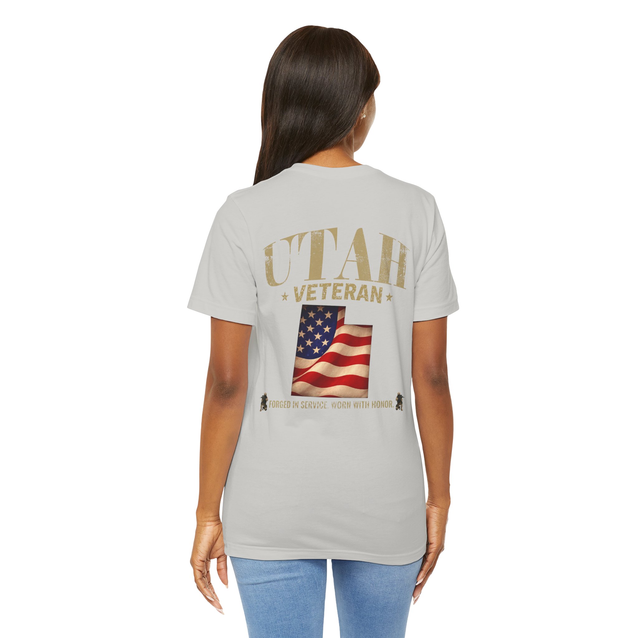 Utah Veteran T-Shirt — American Flag Map Military Tribute Tee - Image 45