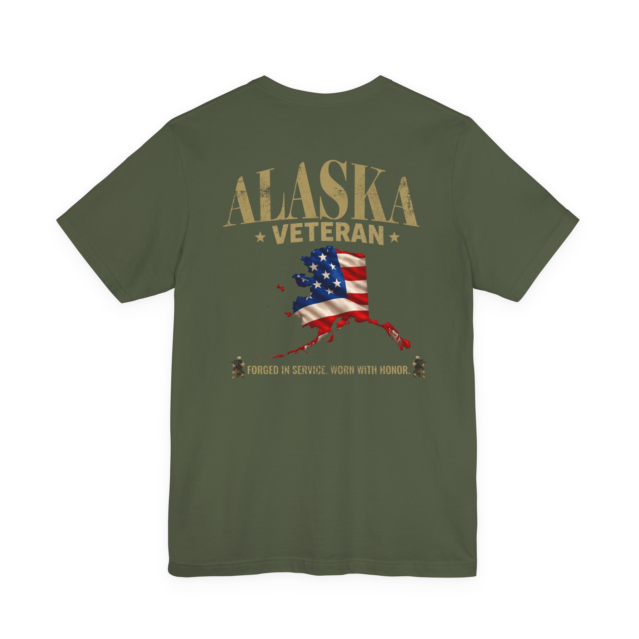 Alaska Veteran T-Shirt — American Flag Alaska Map Military Tribute Tee - Image 27