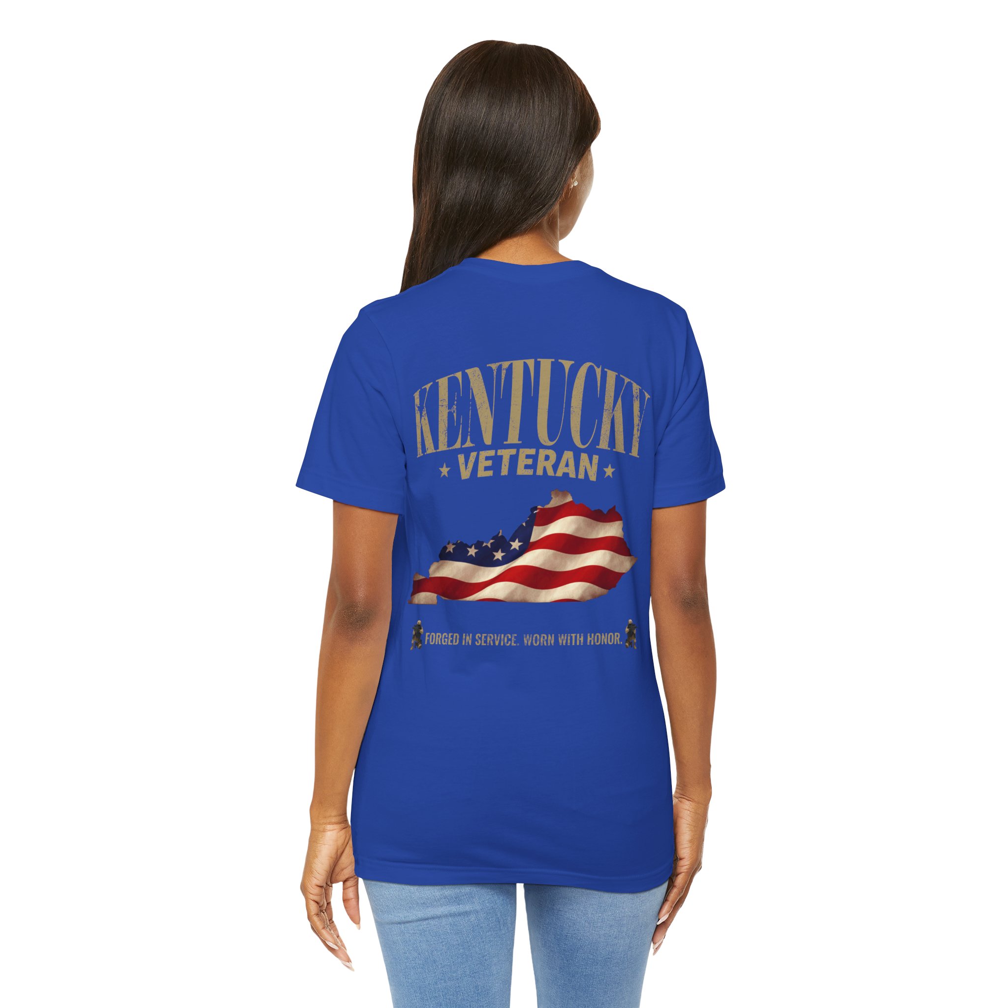 Kentucky Veteran T-Shirt — American Flag Map Military Tribute Tee - Image 40