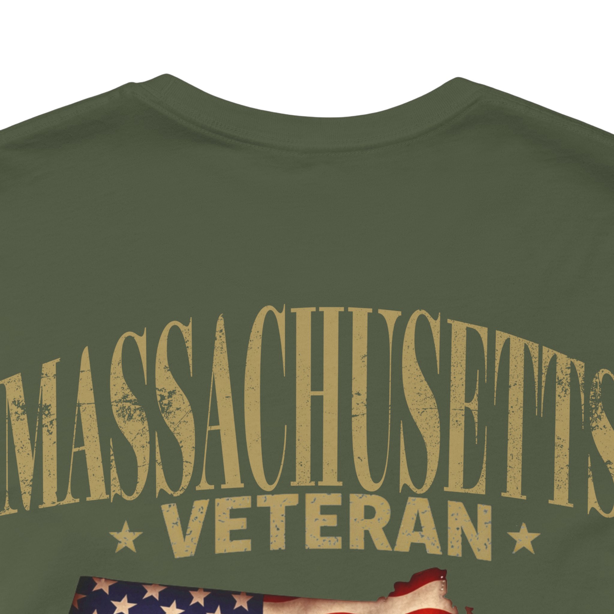 Massachusetts Veteran T-Shirt — American Flag Map Military Tribute Tee - Image 34