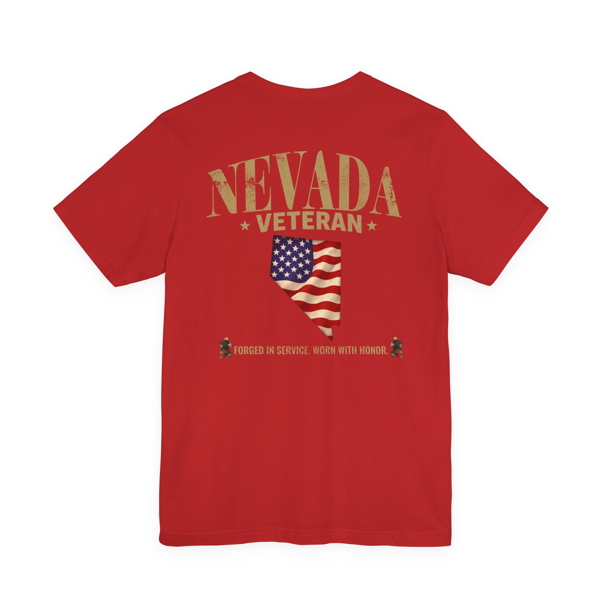 Nevada Veteran T-Shirt — American Flag Alaska Map Military Tribute Tee - Image 25