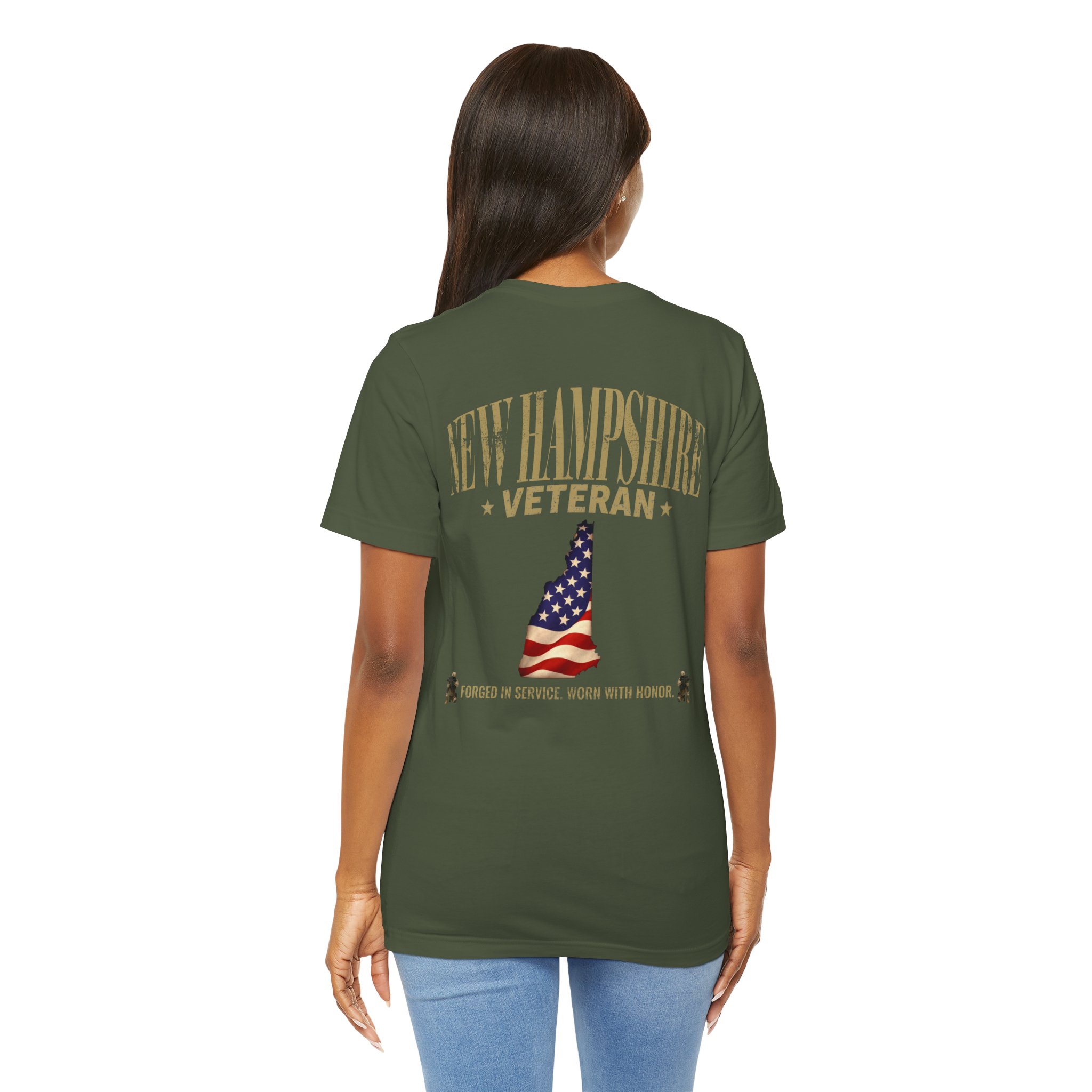 New Hampshire Veteran T-Shirt — American Flag Map Military Tribute Tee - Image 40