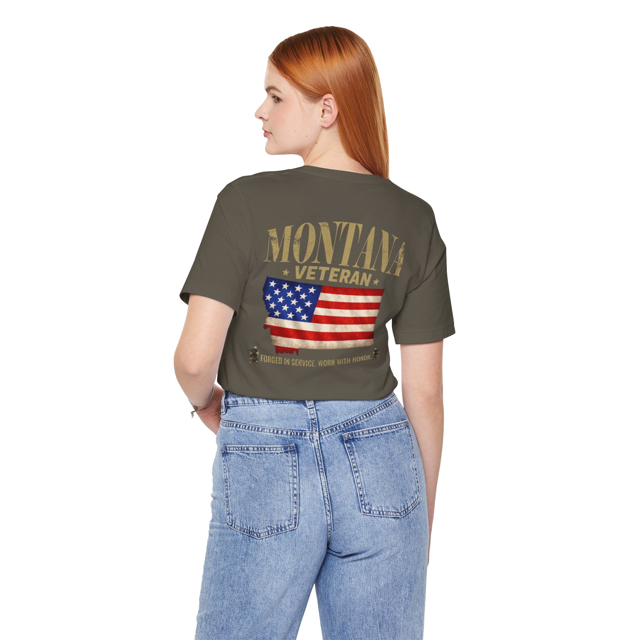 Montana Veteran T-Shirt — American Flag Alaska Map Military Tribute Tee