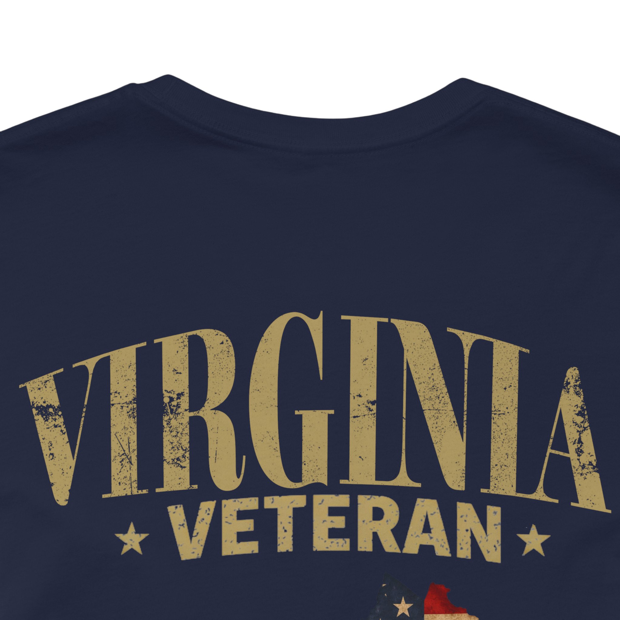 Virginia Veteran T-Shirt — American Flag Map Military Tribute Tee - Image 3