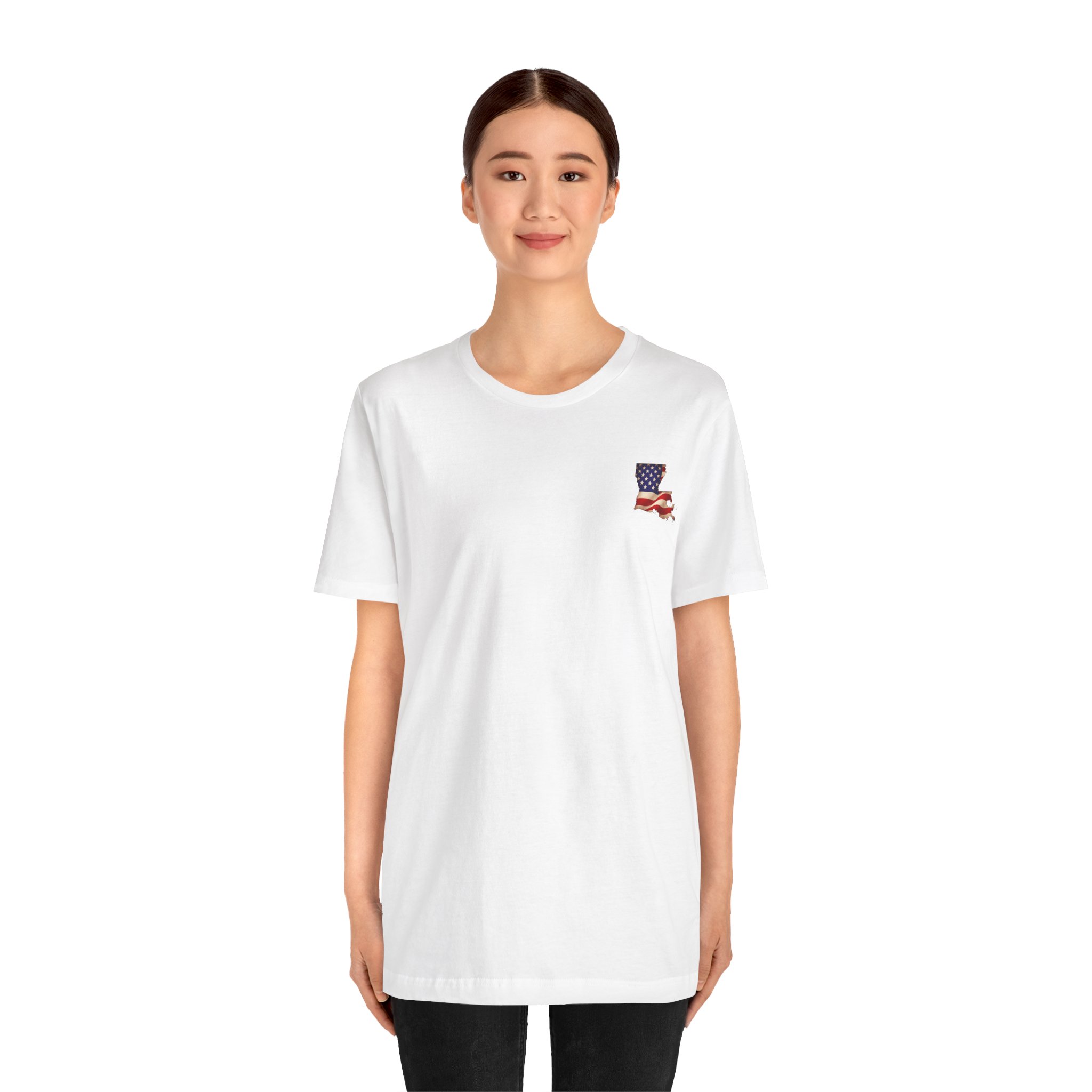 Louisiana Veteran T-Shirt — American Flag Alaska Map Military Tribute Tee - Image 35