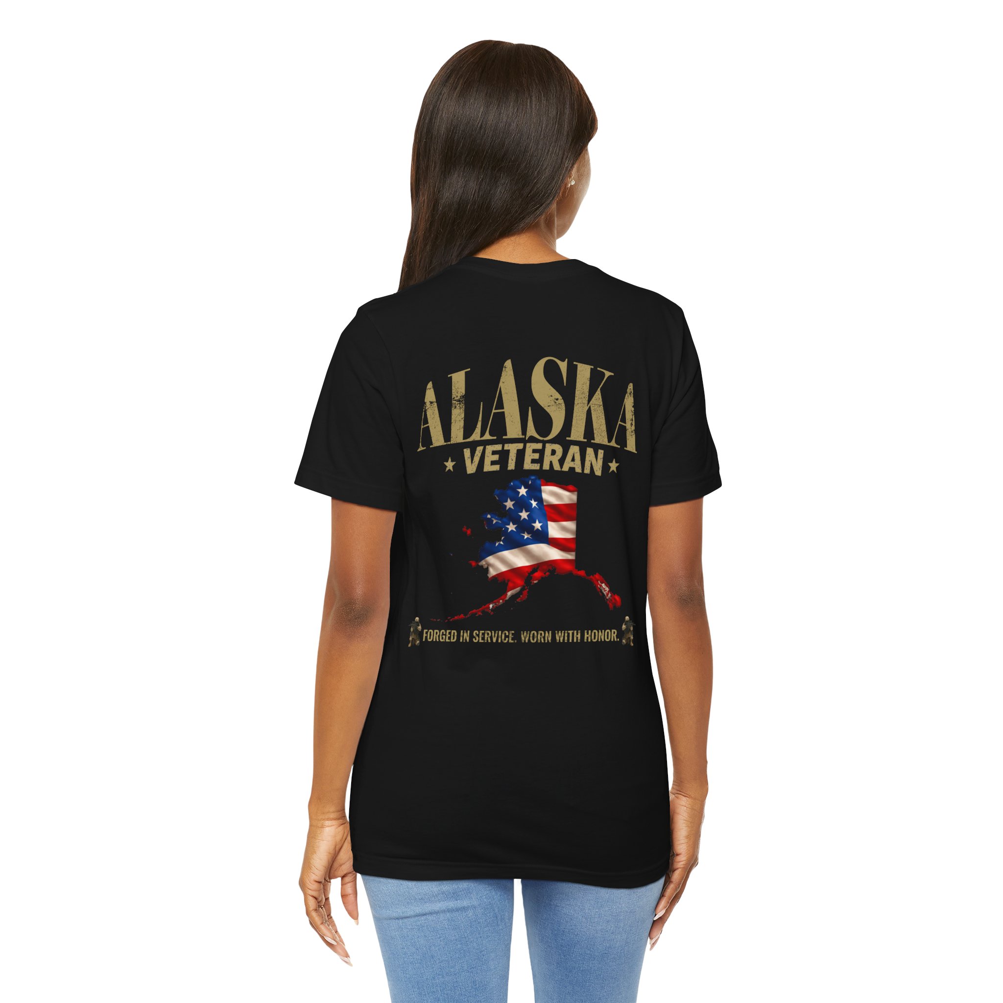 Alaska Veteran T-Shirt — American Flag Alaska Map Military Tribute Tee - Image 10