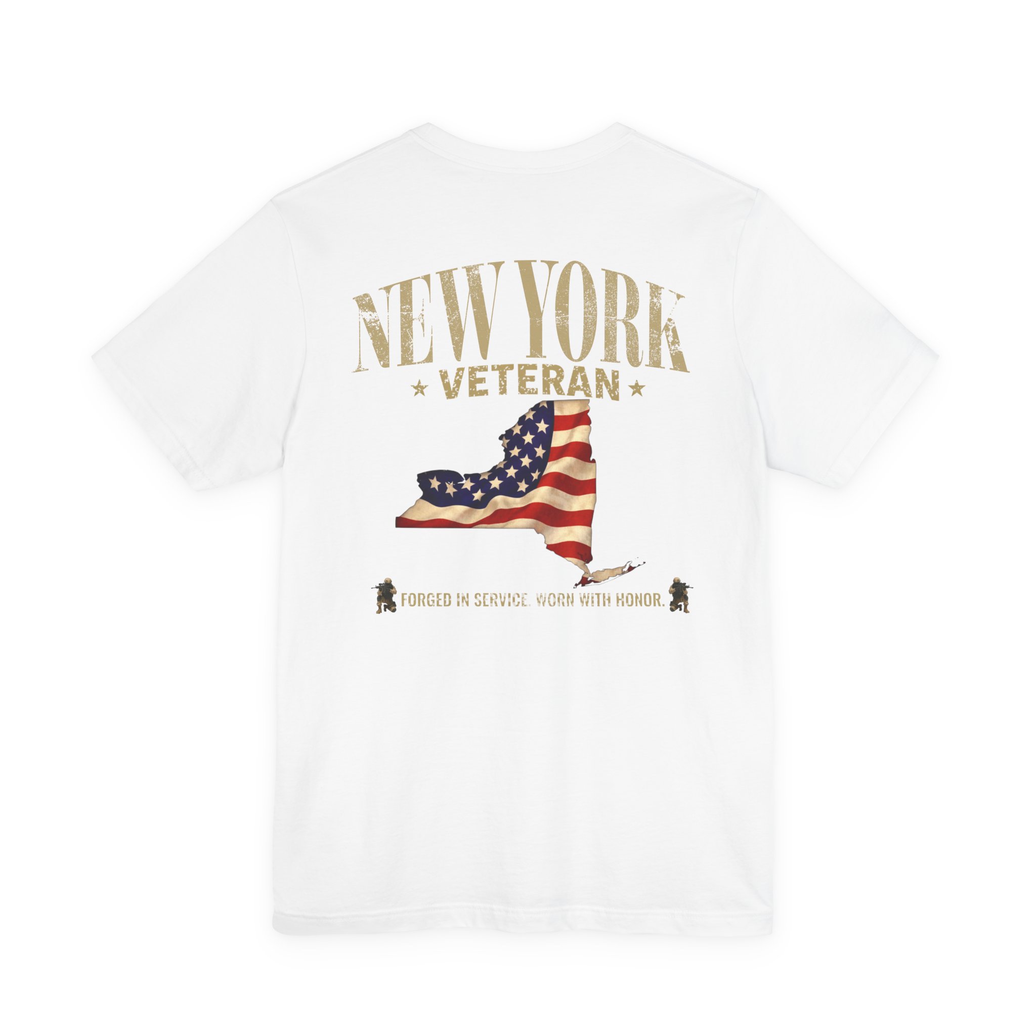 New York Veteran T-Shirt — American Flag Map Military Tribute Tee - Image 14