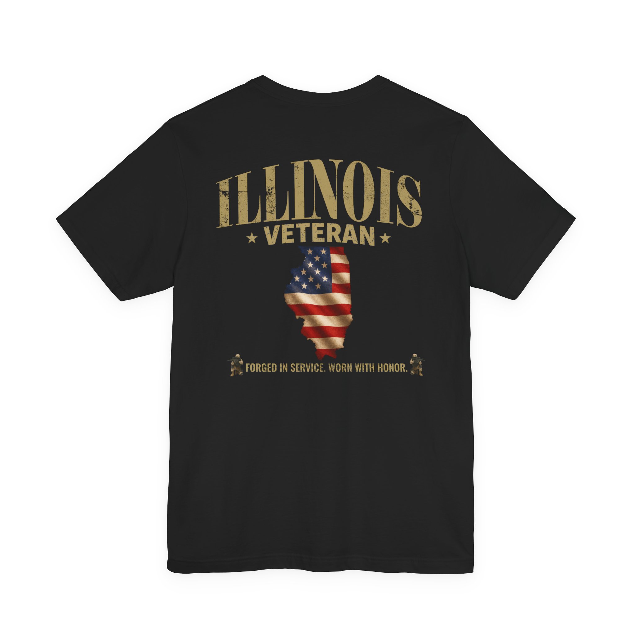 Illinois Veteran T-Shirt — American Flag Alaska Map Military Tribute Tee - Image 12