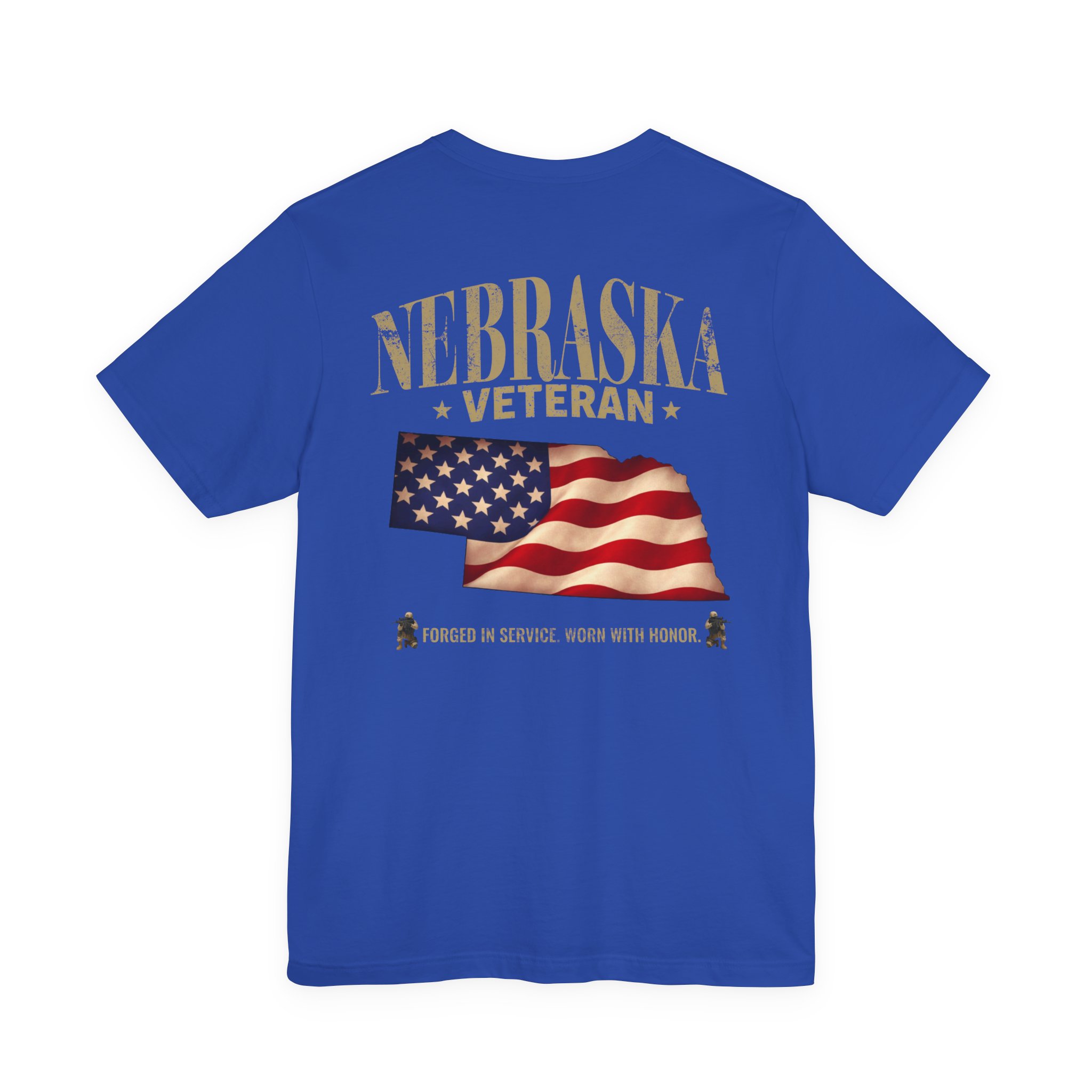 Nebraska Veteran T-Shirt — American Flag Map Military Tribute Tee - Image 11