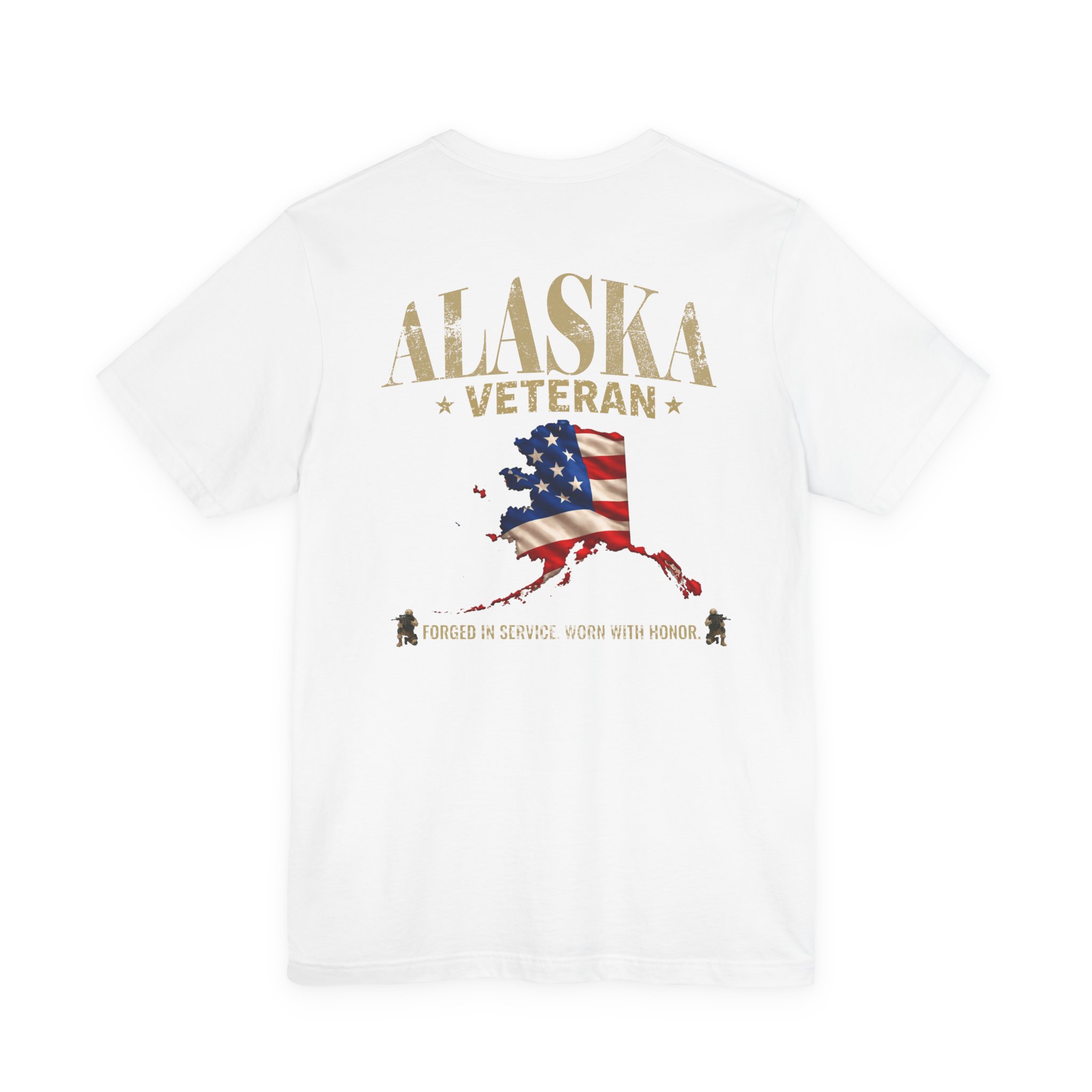 Alaska Veteran T-Shirt — American Flag Alaska Map Military Tribute Tee - Image 2
