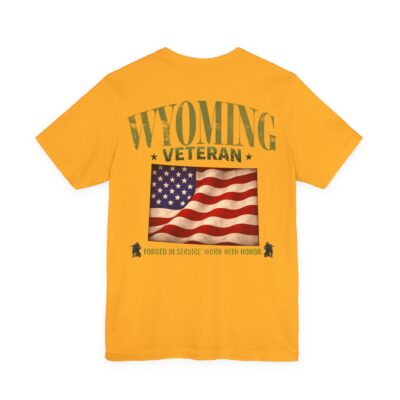 Wyoming Veteran T-Shirt — American Flag Map Military Tribute Tee