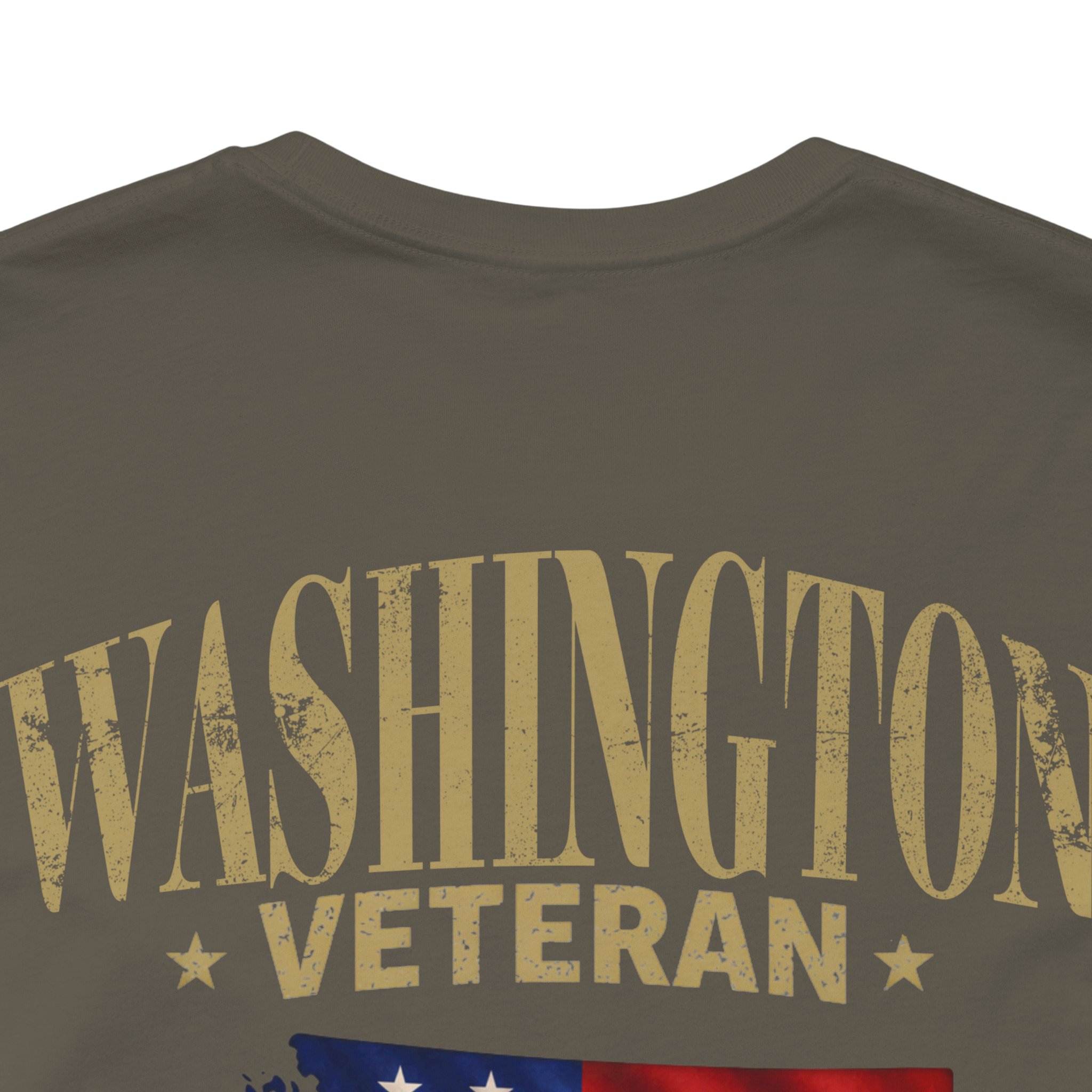 Washington Veteran T-Shirt — American Flag Map Military Tribute Tee - Image 34