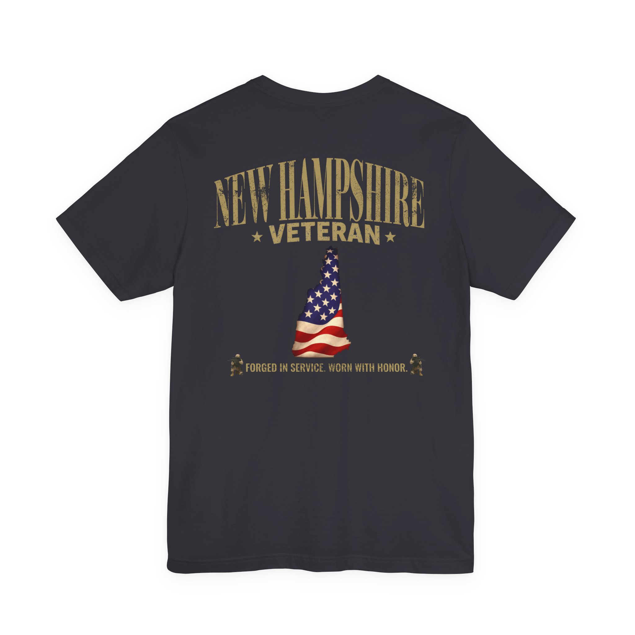 New Hampshire Veteran T-Shirt — American Flag Map Military Tribute Tee - Image 32
