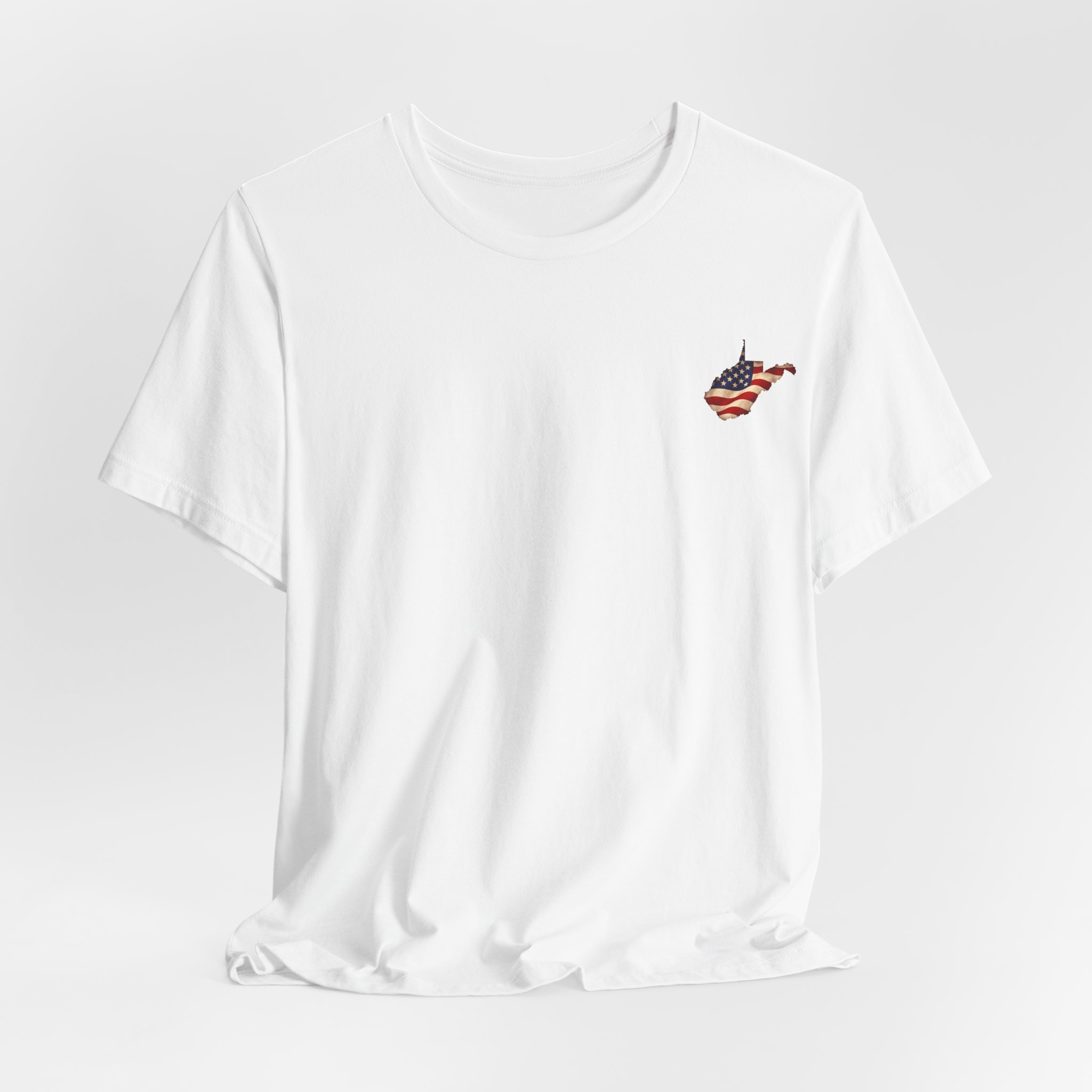 West Virginia Veteran T-Shirt — American Flag Map Military Tribute Tee - Image 23