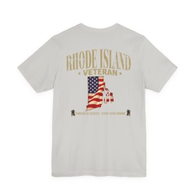 Rhode Island Veteran T-Shirt — American Flag Map Military Tribute Tee