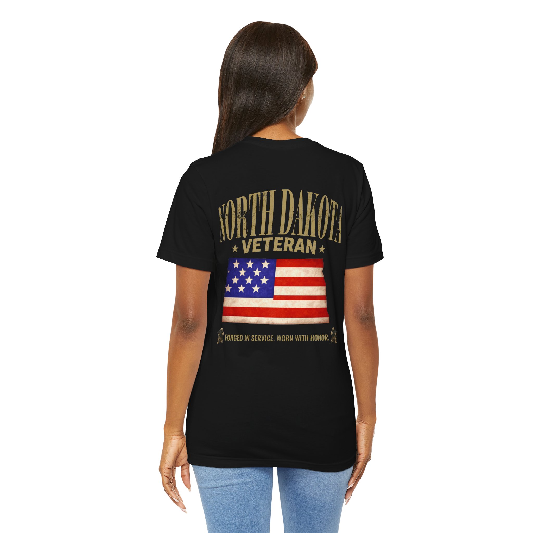 North Dakota Veteran T-Shirt — American Flag Map Military Tribute Tee - Image 20