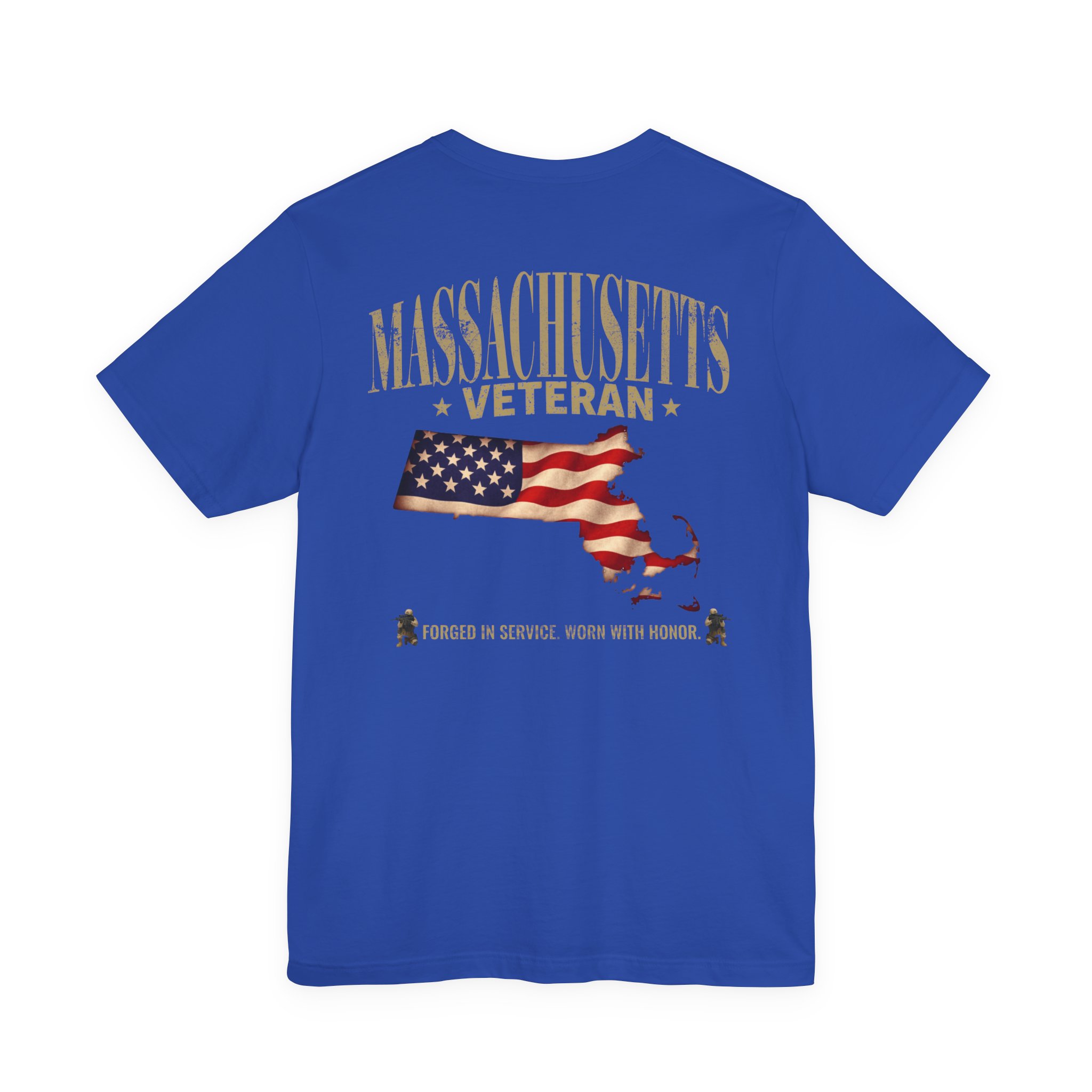 Massachusetts Veteran T-Shirt — American Flag Map Military Tribute Tee - Image 37
