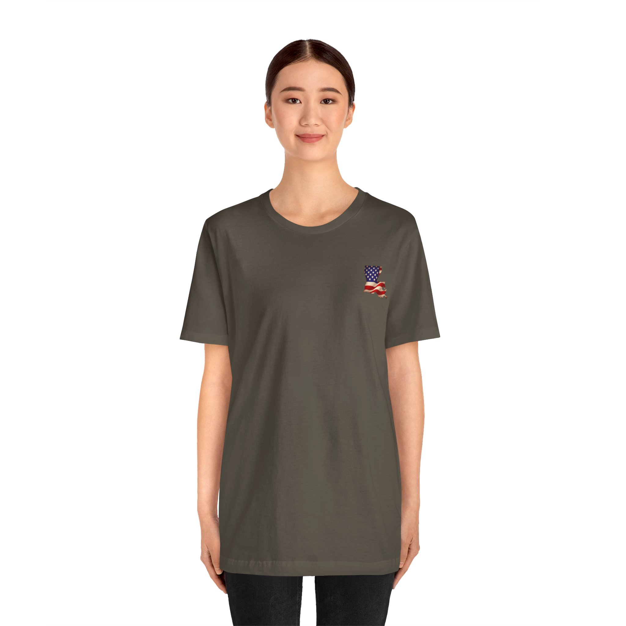 Louisiana Veteran T-Shirt — American Flag Alaska Map Military Tribute Tee - Image 3