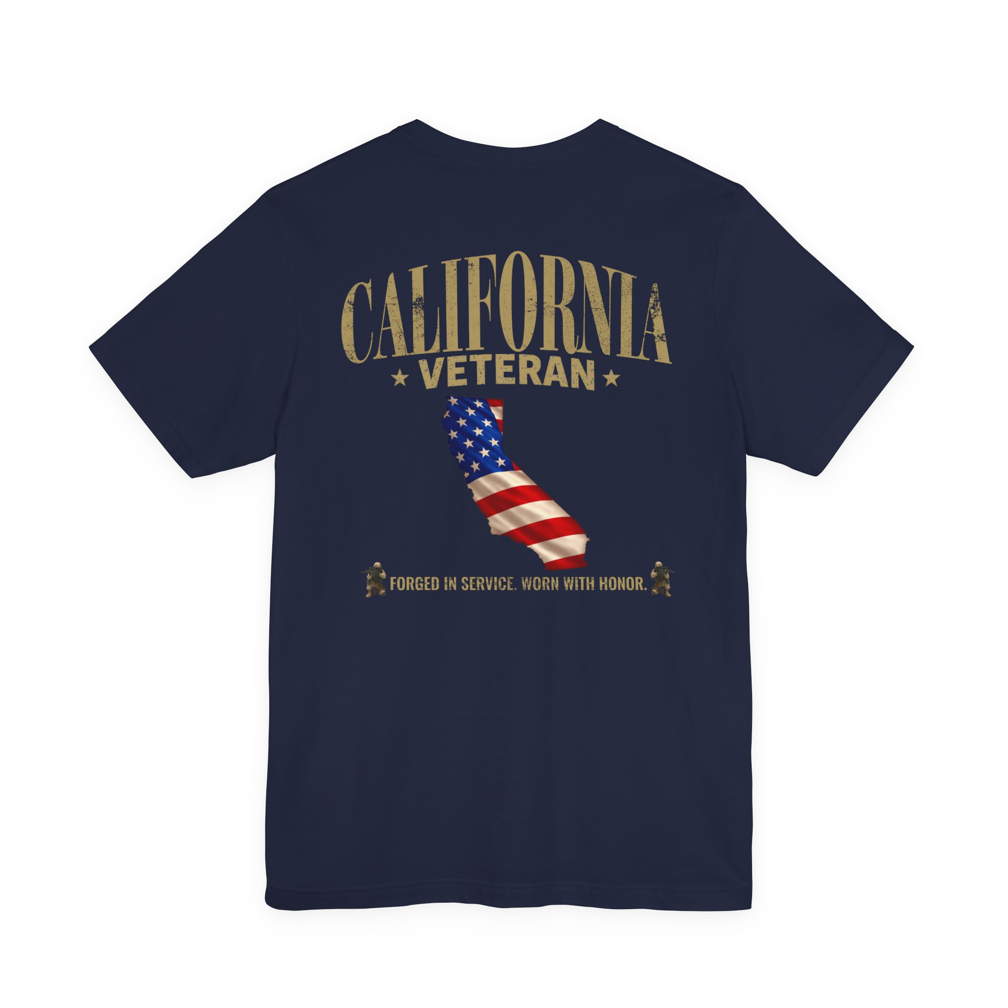 California Veteran T-Shirt — American Flag Map Military Tribute Tee - Image 42