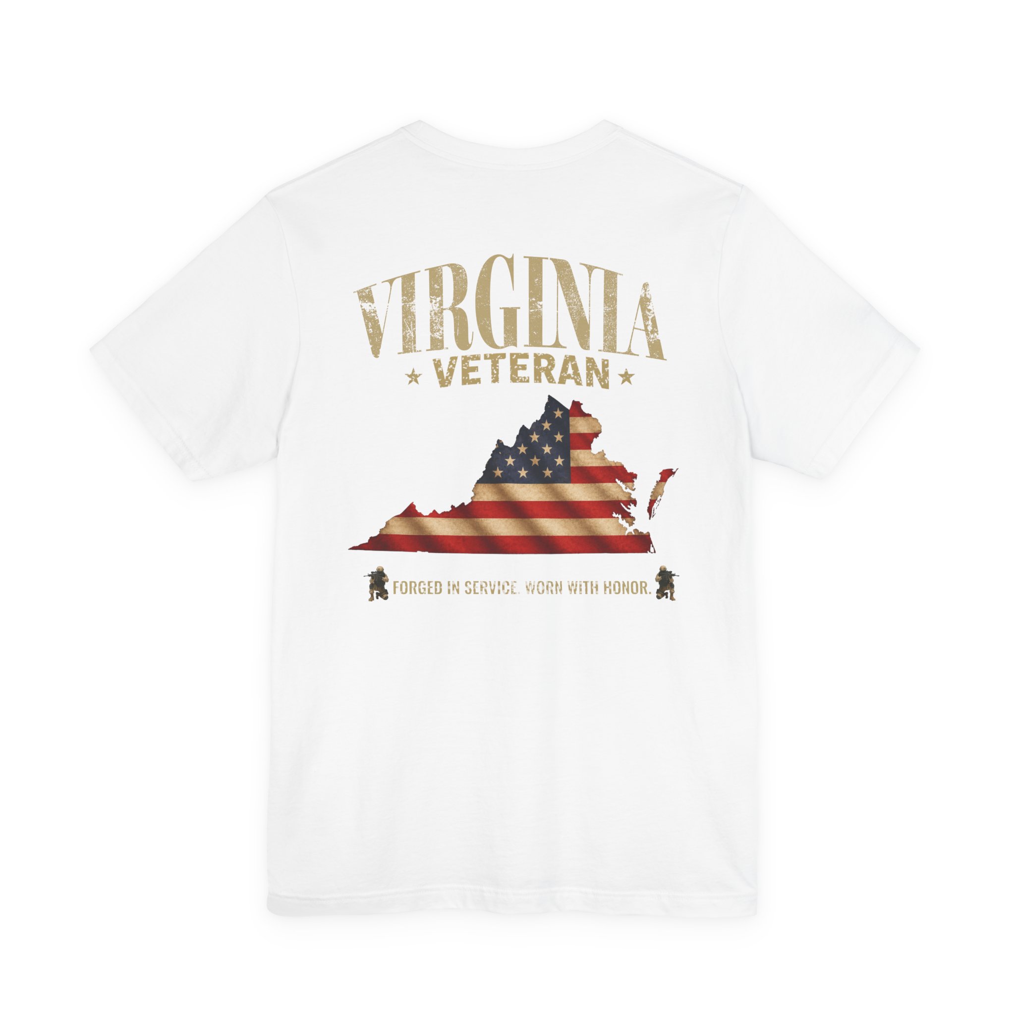 Virginia Veteran T-Shirt — American Flag Map Military Tribute Tee - Image 47